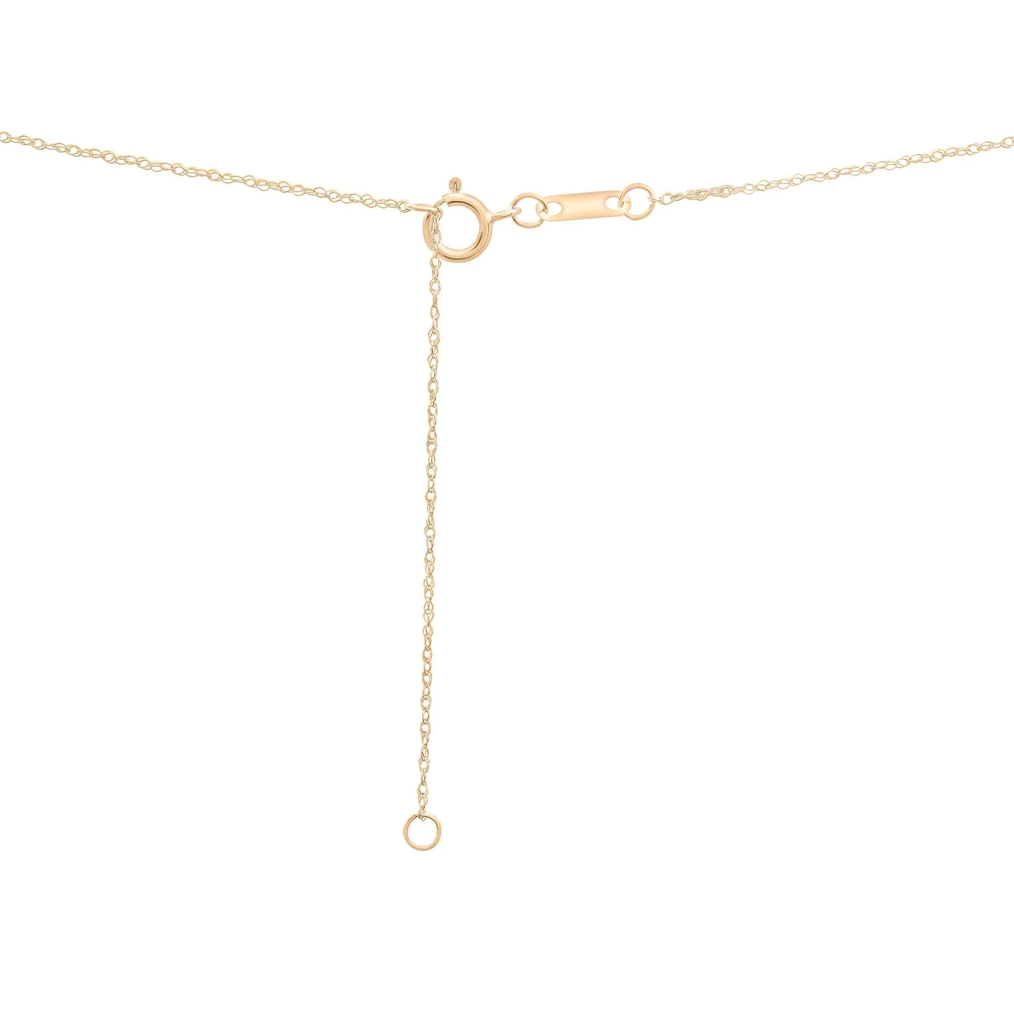 Garnet Three-Stone Triangle Birthstone Pendant Necklace 10K Yellow Gold Size 18" - Image 3