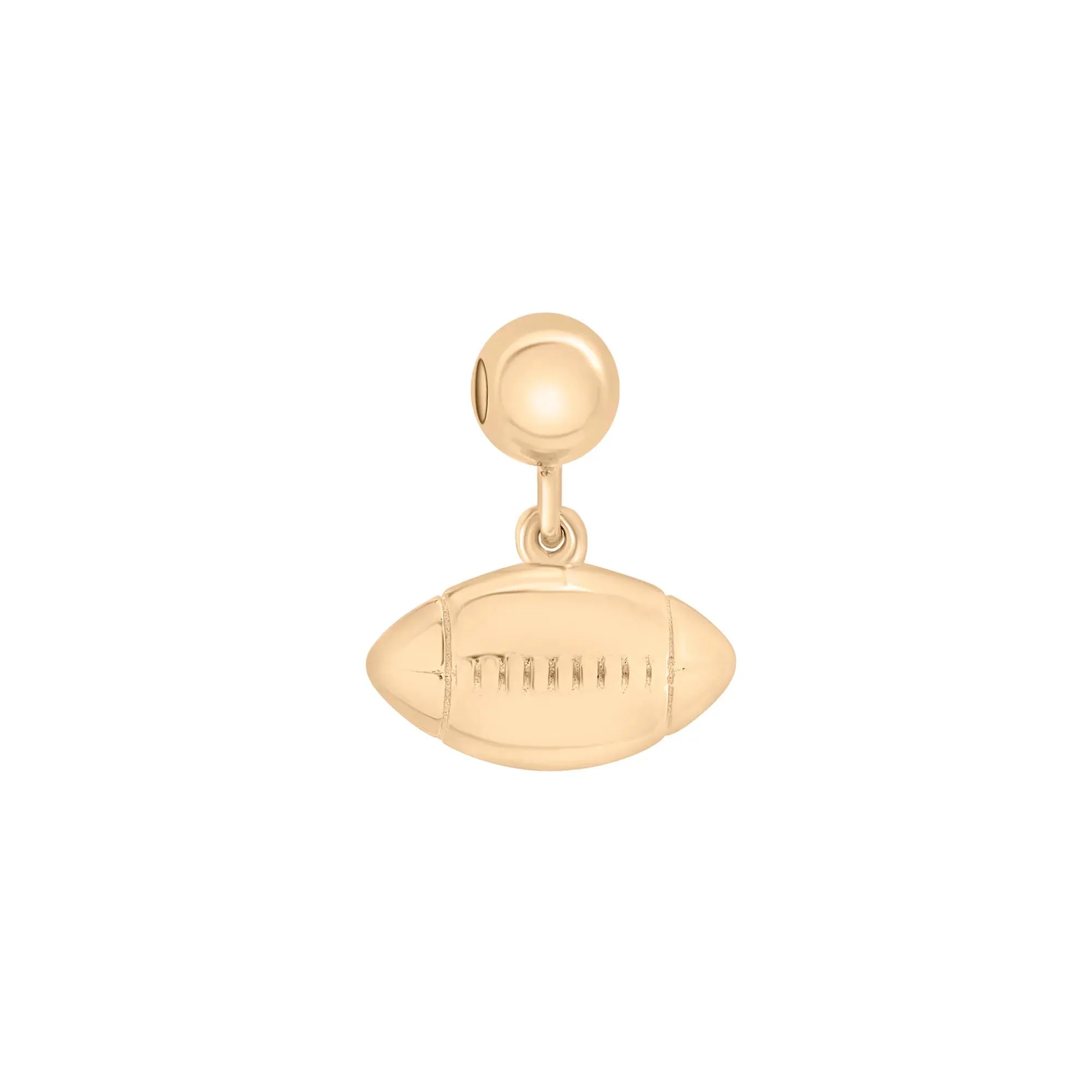 Football Bead Charm Gold Vermeil Yellow Size 11.50mm