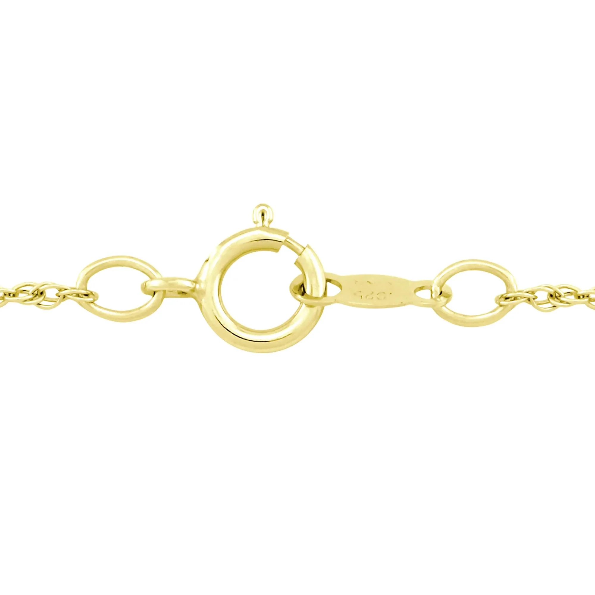 Moonstone & Diamond Accent Pendant Necklace 10K Yellow Gold Size 18" - Image 3