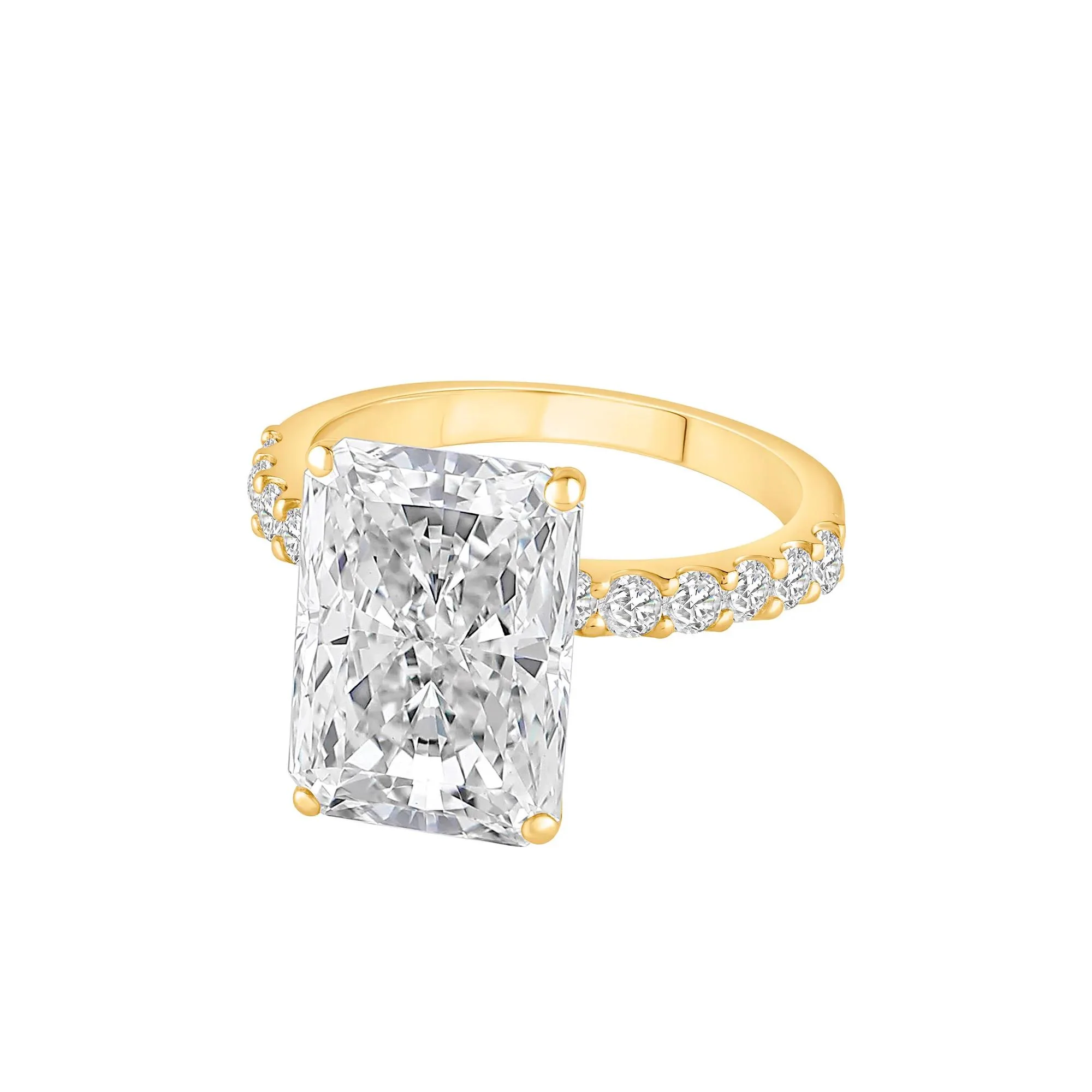 7 3/4 CT. Tw. Lab Grown Diamond Radiant Brilliant-Cut Engagement Ring 14K White Gold Yellow Size 5 - Image 4