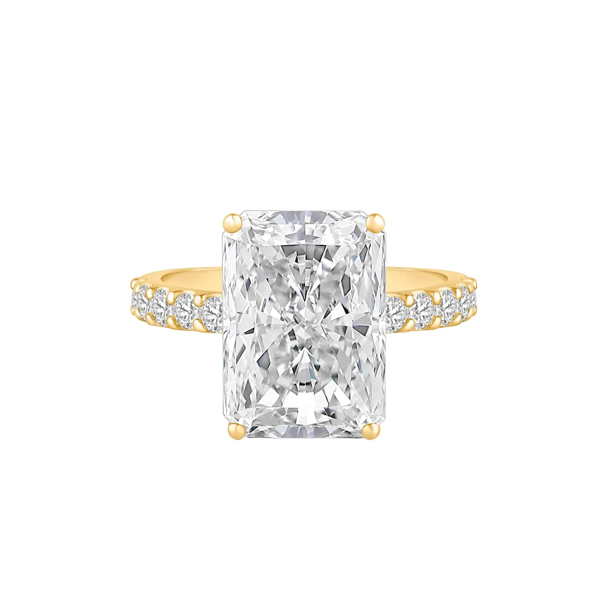 7 3/4 CT. Tw. Lab Grown Diamond Radiant Brilliant-Cut Engagement Ring 14K White Gold Yellow Size 6.5