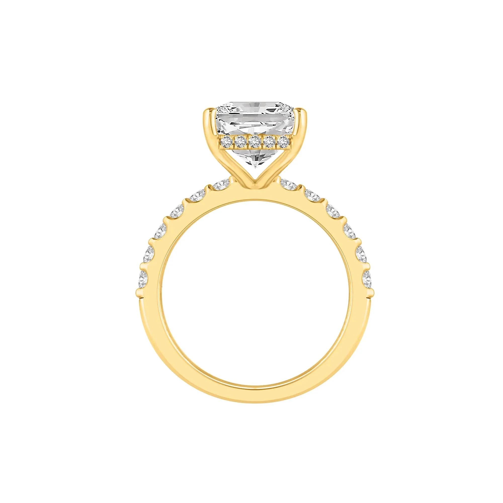 7 3/4 CT. Tw. Lab Grown Diamond Radiant Brilliant-Cut Engagement Ring 14K White Gold Yellow Size 7 - Image 2
