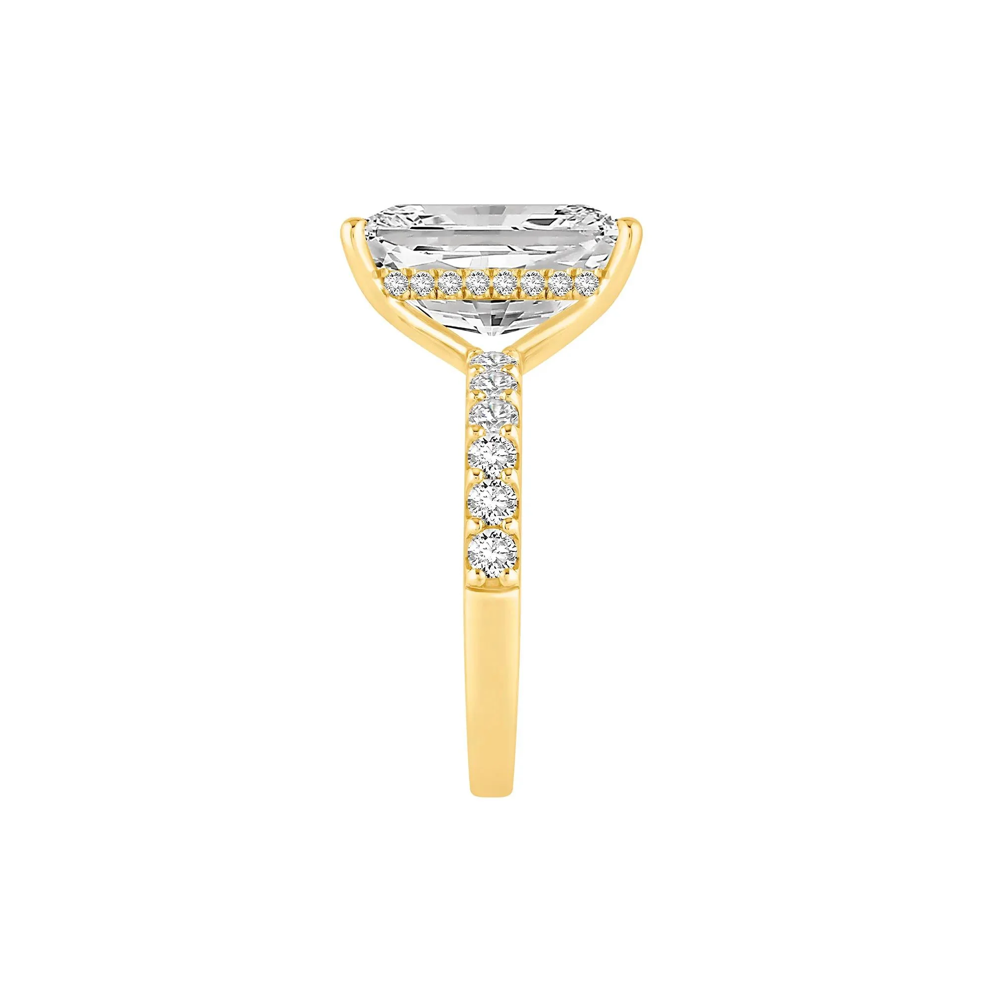 7 3/4 CT. Tw. Lab Grown Diamond Radiant Brilliant-Cut Engagement Ring 14K White Gold Yellow Size 7.5 - Image 3