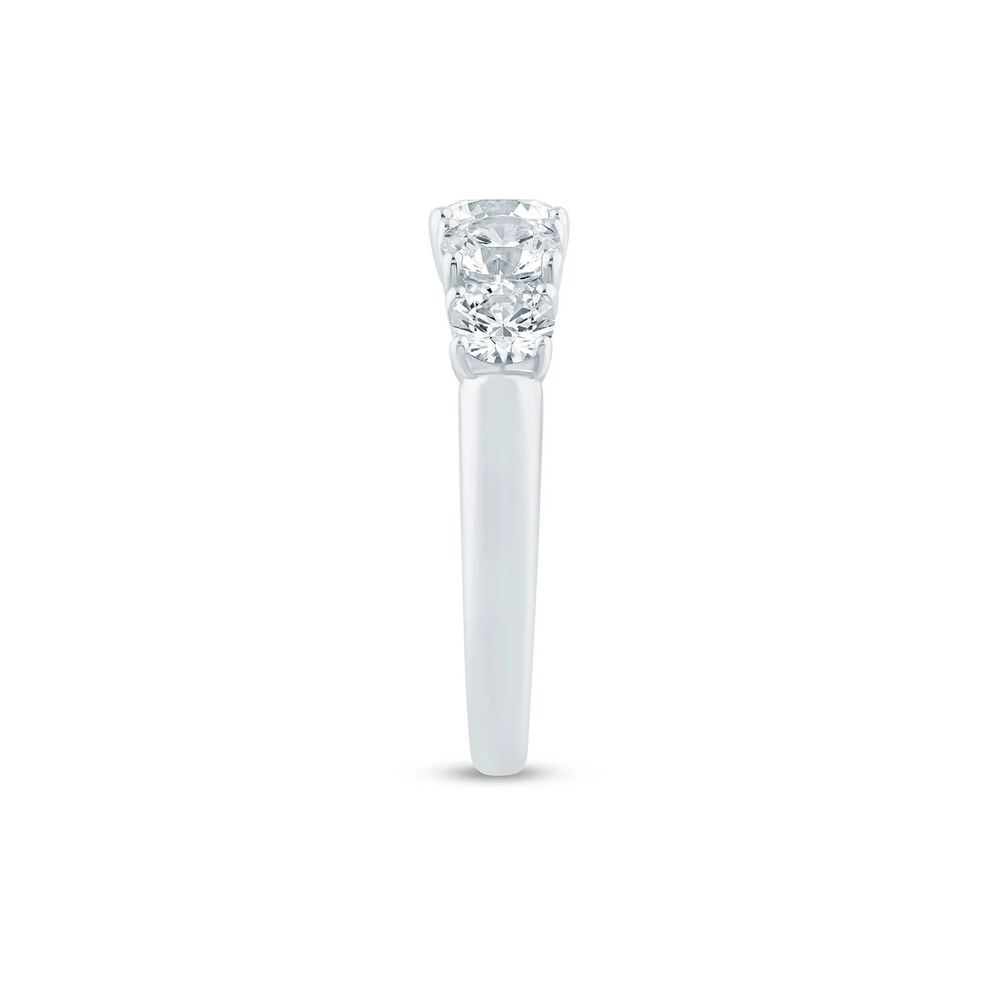 2 CT. Tw. Diamond Five-Stone Anniversary Band Ring 14K White Gold Size 6 2mm - Image 3