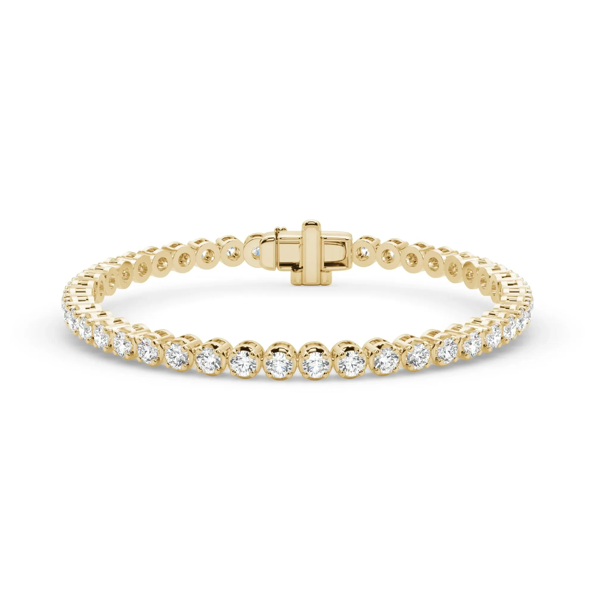 1 CT. Tw. Lab Grown Diamond Round Tennis Bracelet 14K Yellow Gold Size 7"