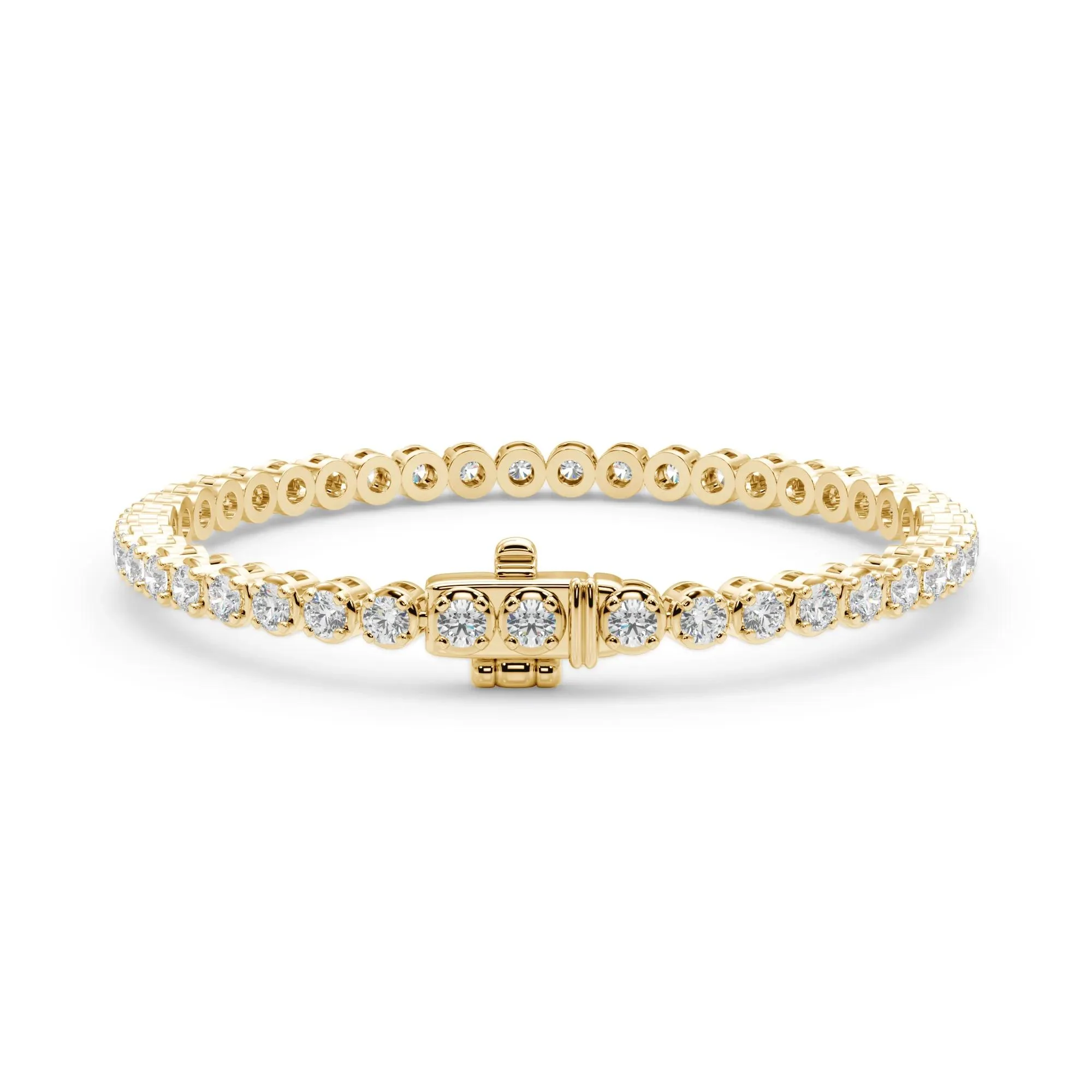 1 7/8 CT. Tw. Lab Grown Diamond Round Tennis Bracelet 14K Yellow Gold Size 6" - Image 2