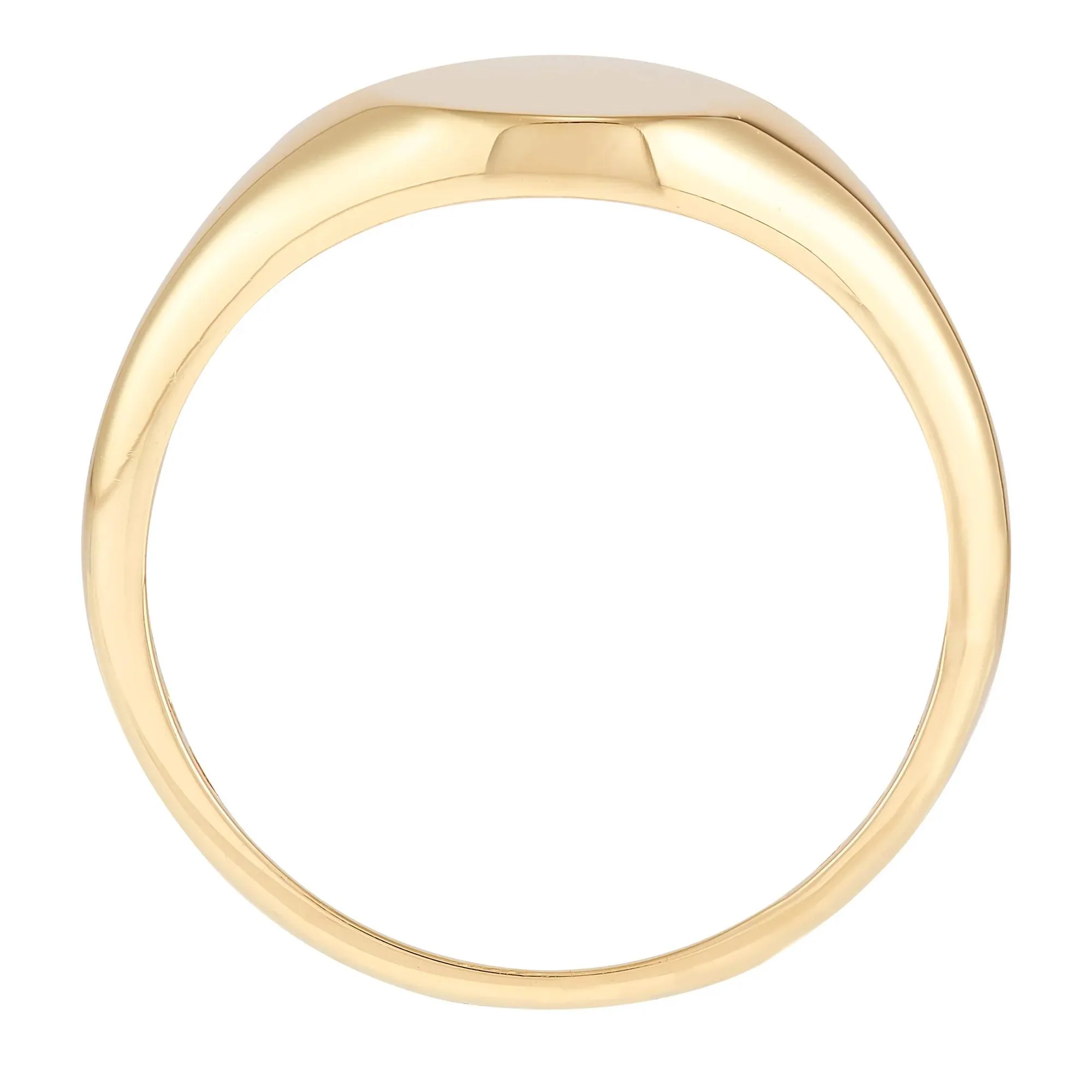 Polished Round Signet Ring 14K Yellow Gold Size 6 - Image 3