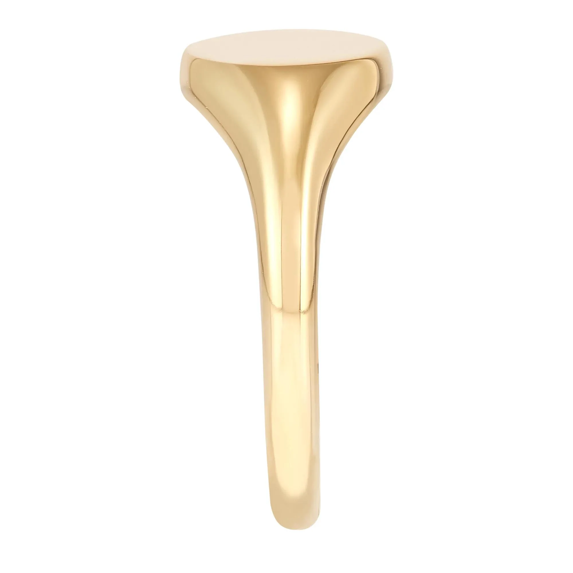 Polished Round Signet Ring 14K Yellow Gold Size 6.5 - Image 2