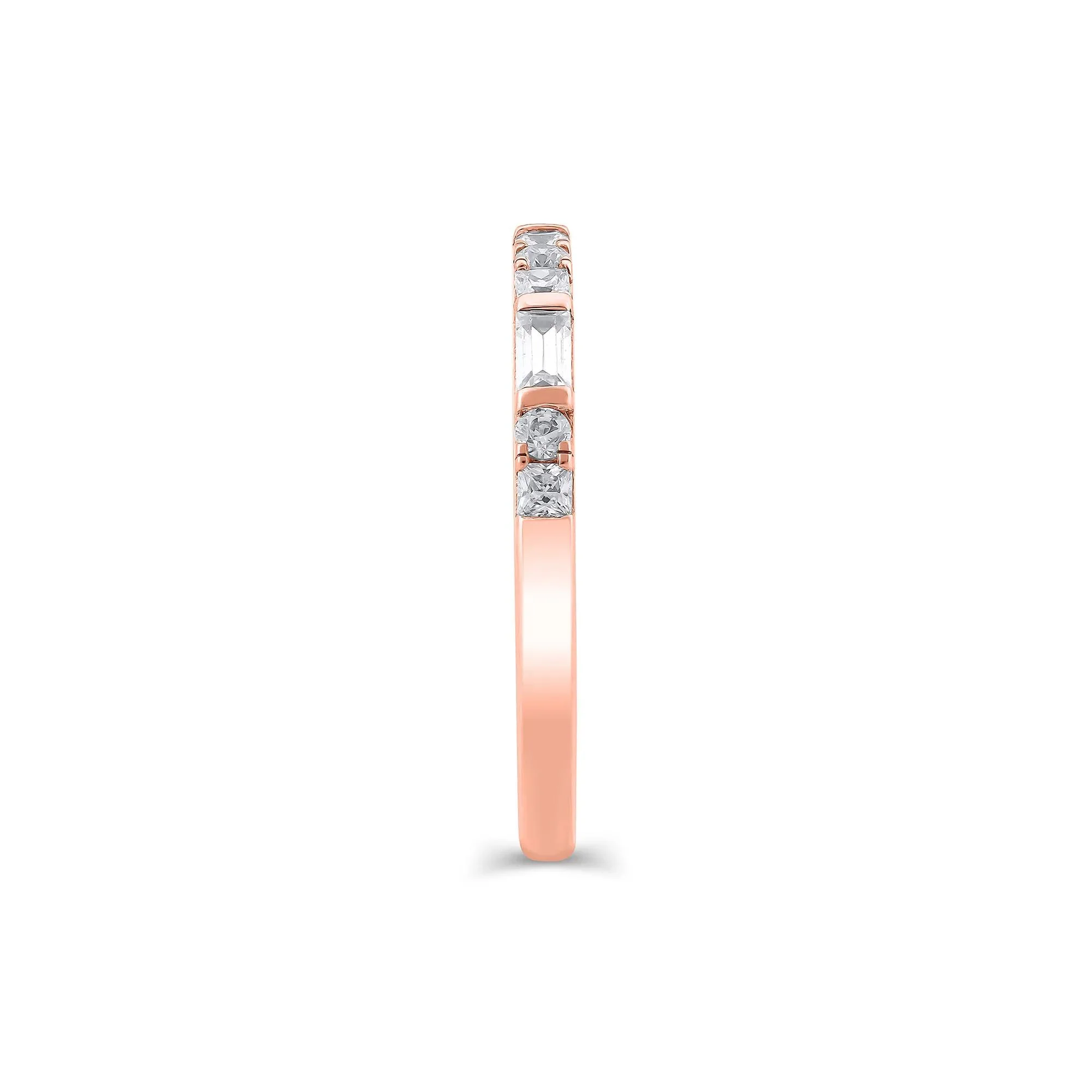 1/2 CT. Tw. Lab Grown Diamond Mixed Shape Anniversary Band Ring 10K Rose Gold Size 5.5 2mm - Image 3