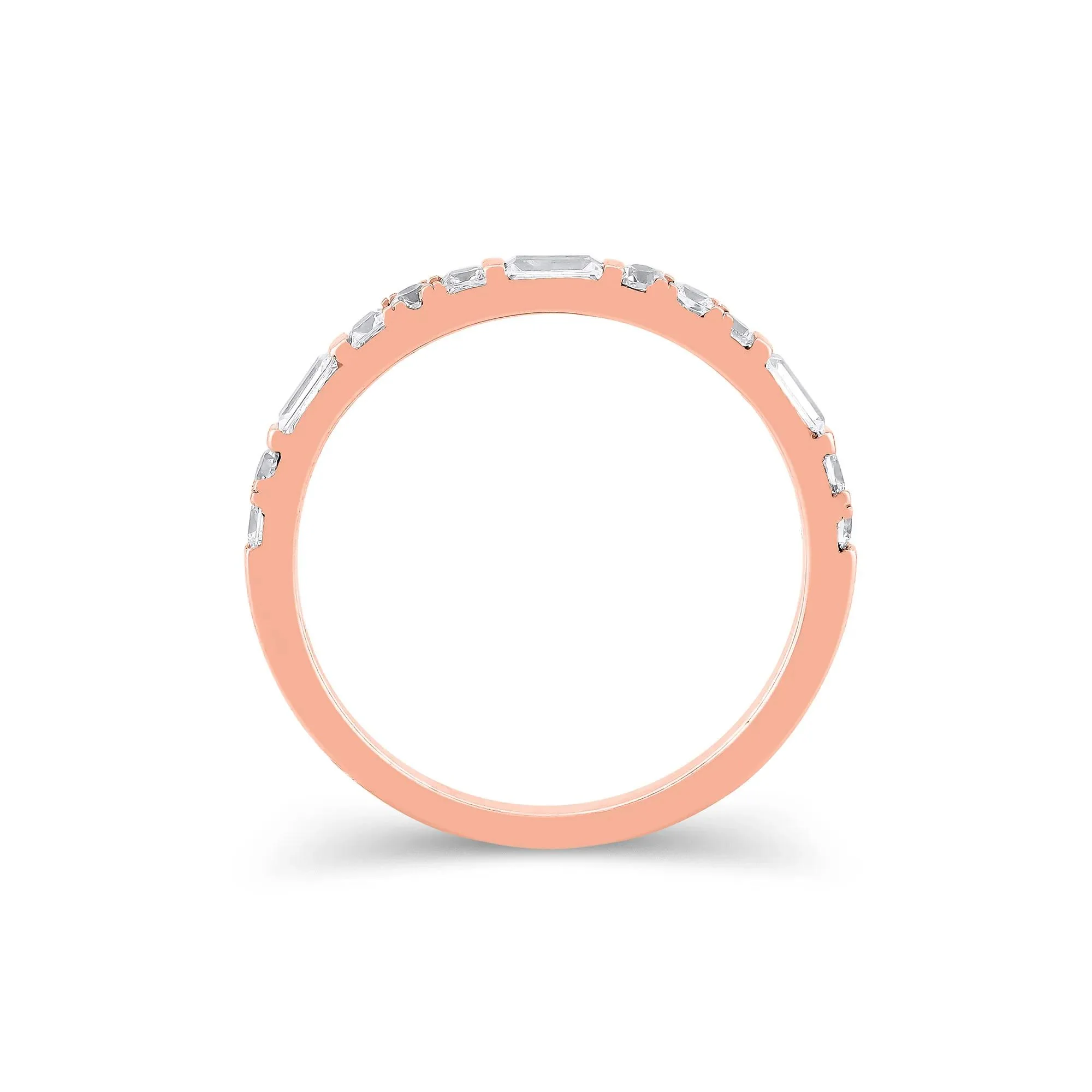 1/2 CT. Tw. Lab Grown Diamond Mixed Shape Anniversary Band Ring 10K Rose Gold Size 6 2mm - Image 2