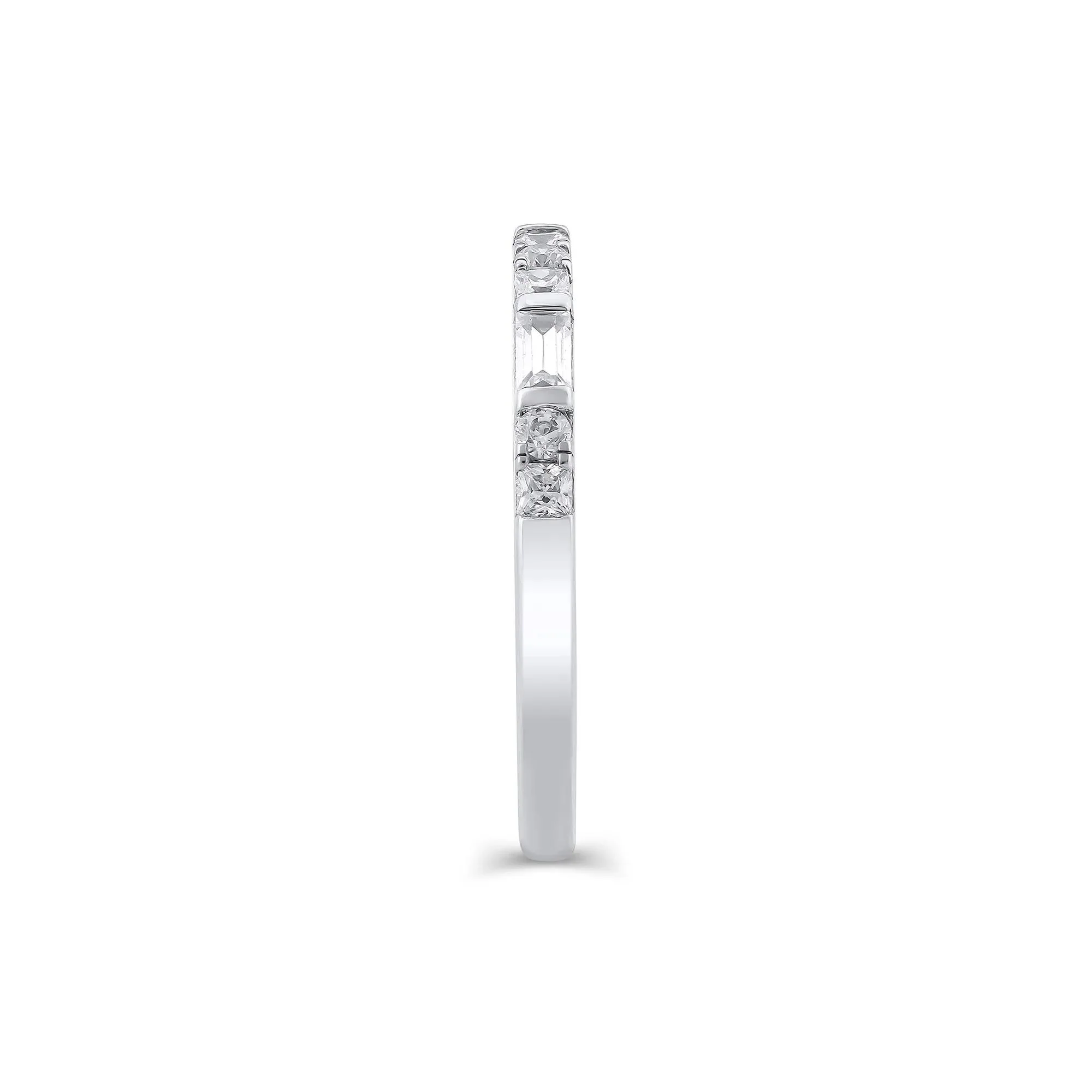 1/2 CT. Tw. Lab Grown Diamond Mixed Shape Anniversary Band Ring 10K White Gold Size 7 2mm - Image 3