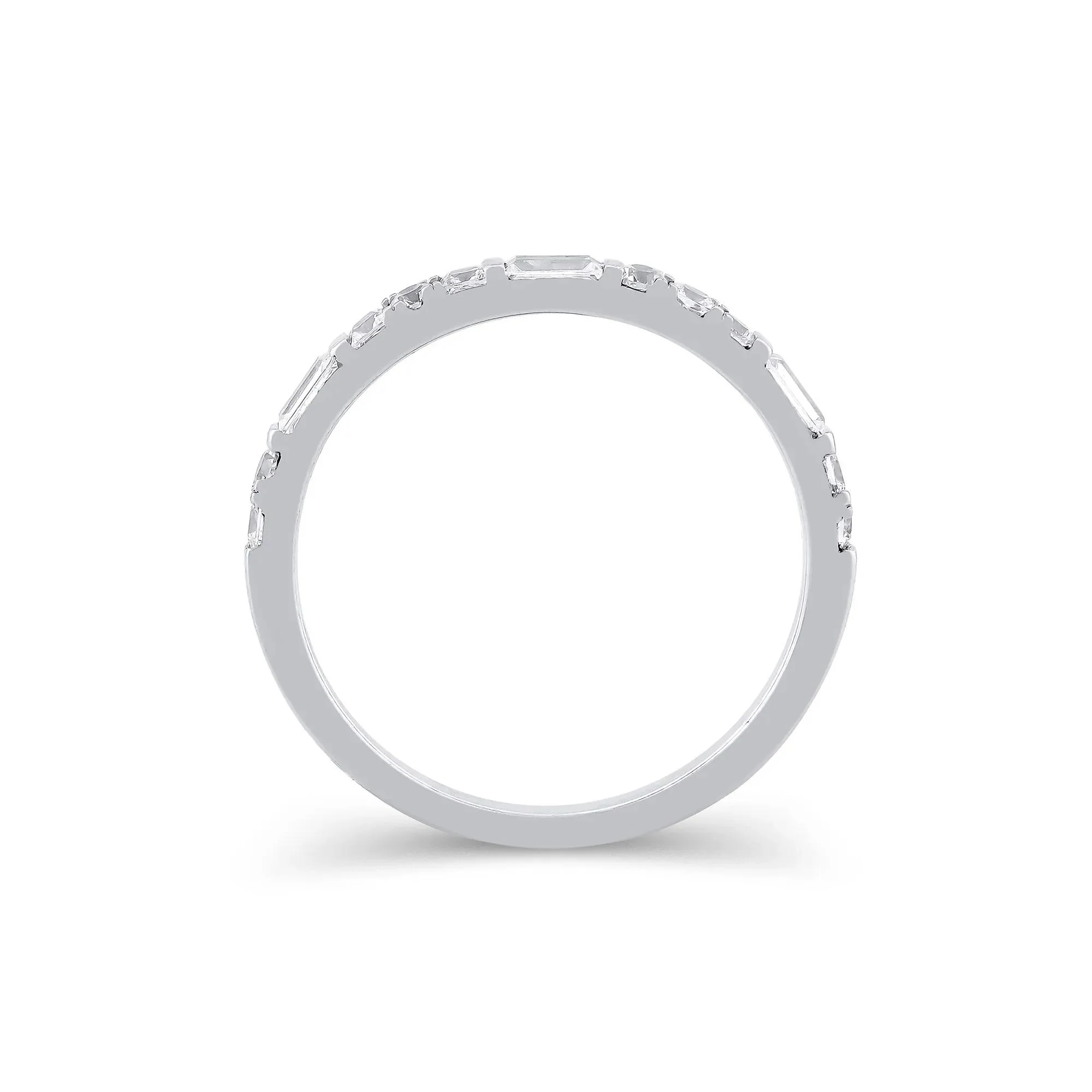 1/2 CT. Tw. Lab Grown Diamond Mixed Shape Anniversary Band Ring 10K White Gold Size 8 2mm - Image 2