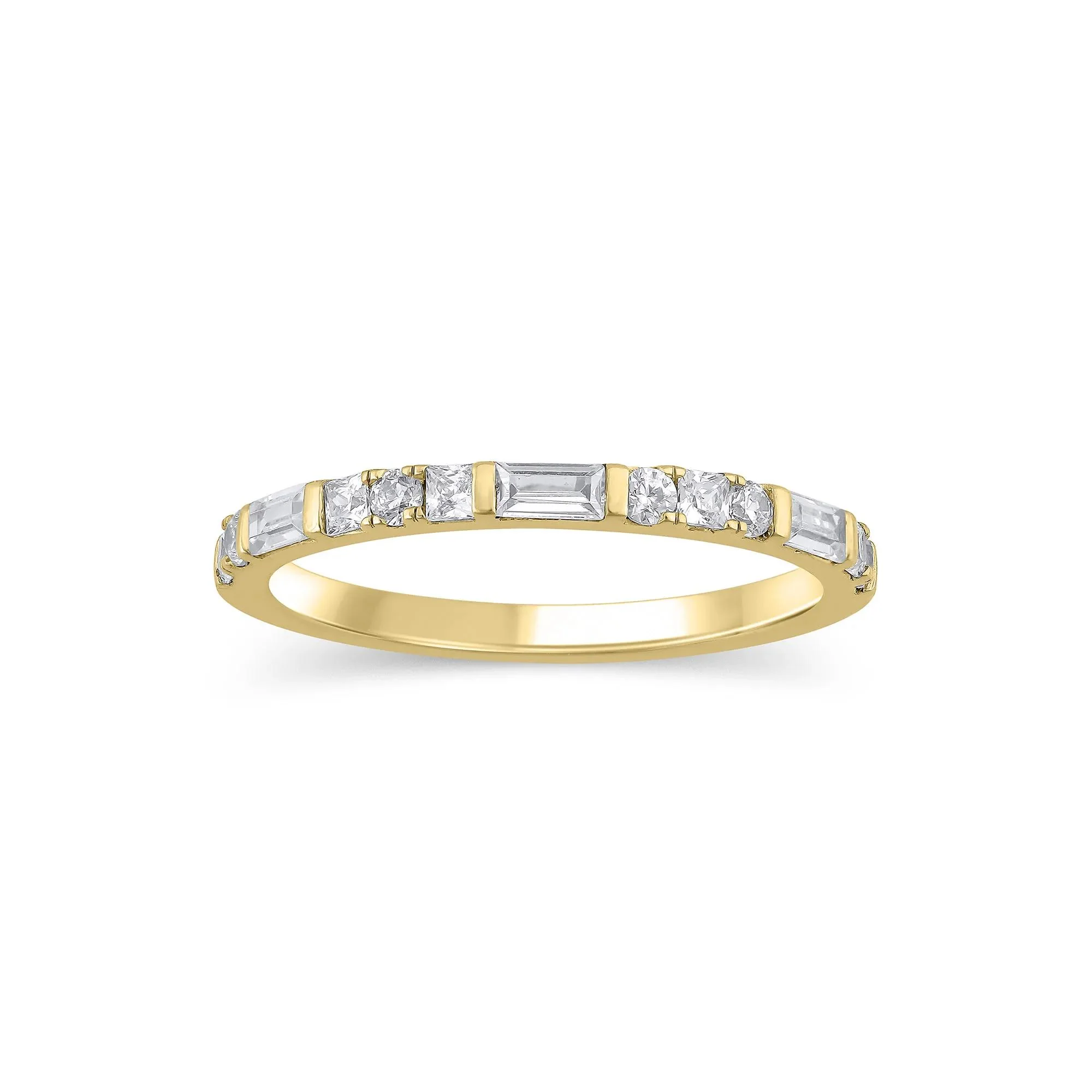 1/2 CT. Tw. Lab Grown Diamond Mixed Shape Anniversary Band Ring 10K Yellow Gold Size 7 2mm