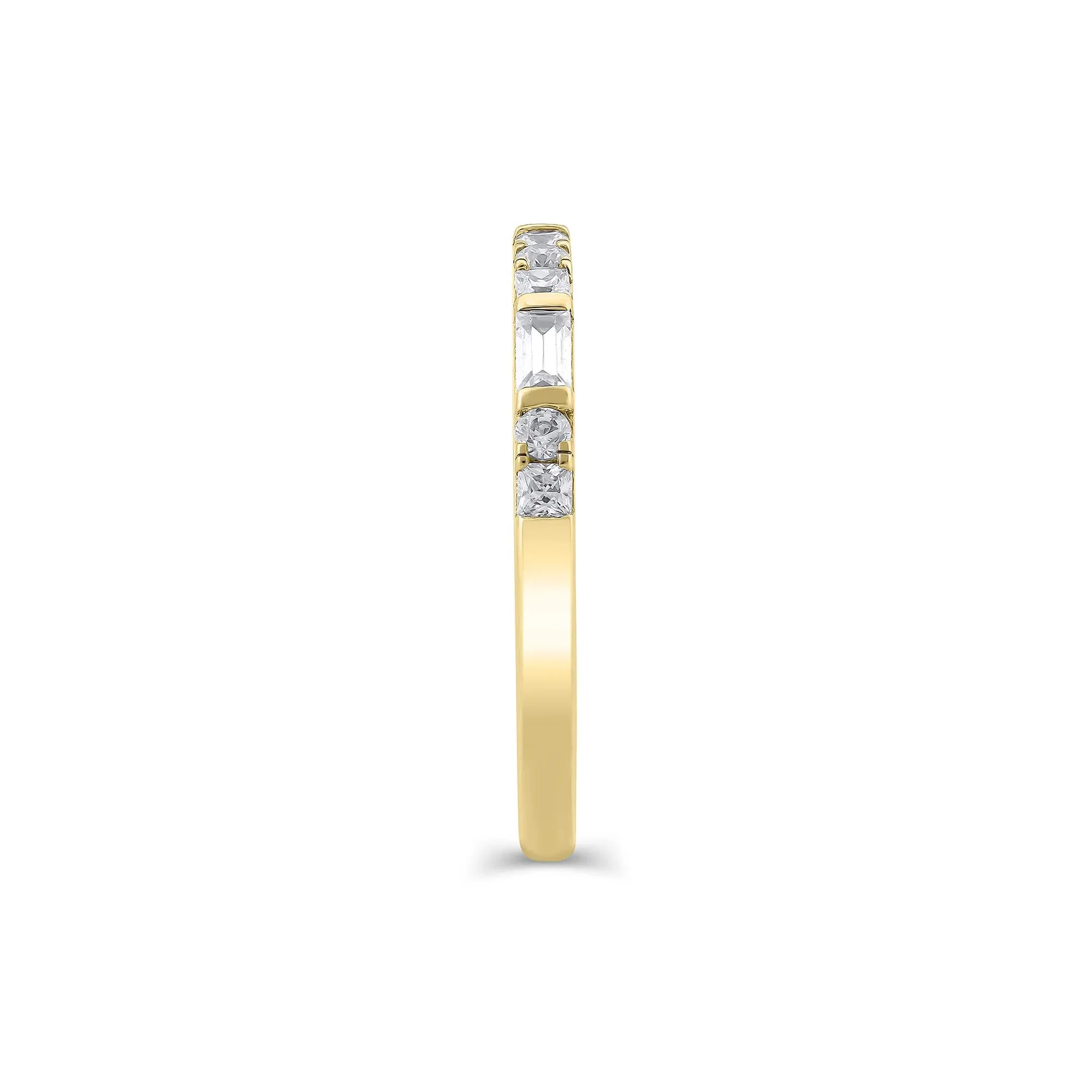 1/2 CT. Tw. Lab Grown Diamond Mixed Shape Anniversary Band Ring 10K Yellow Gold Size 7 2mm - Image 3