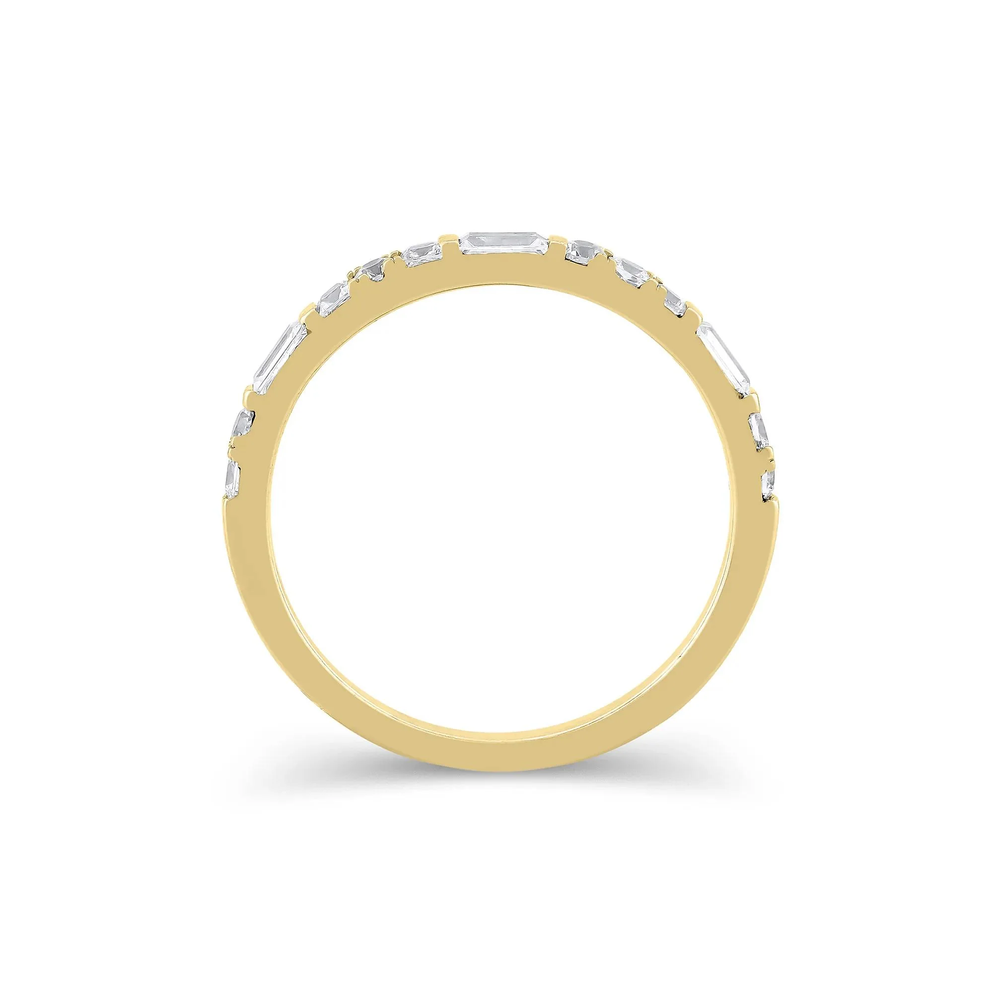 1/2 CT. Tw. Lab Grown Diamond Mixed Shape Anniversary Band Ring 10K Yellow Gold Size 9.5 2mm - Image 2