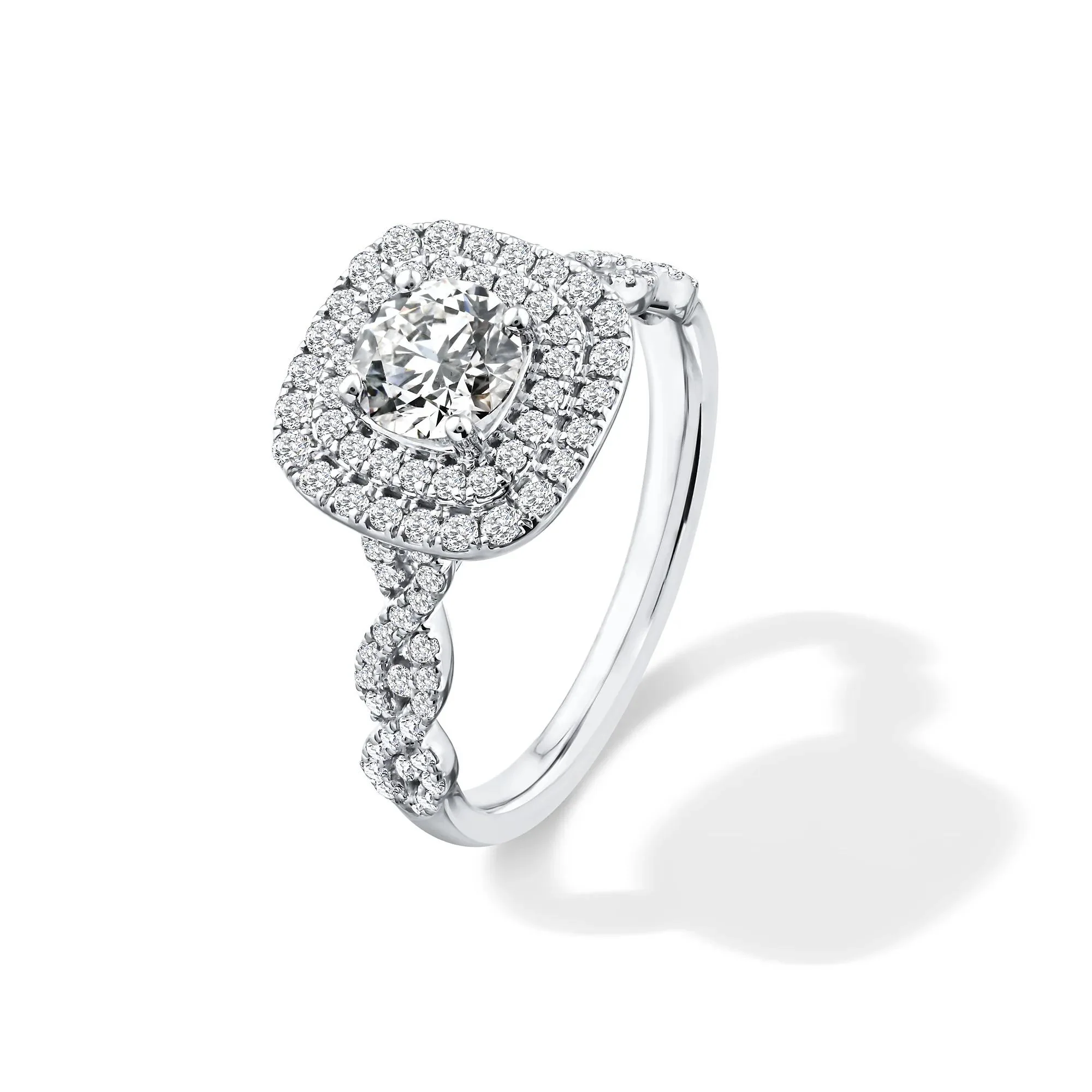 1/5 CT. Tw. Lab Grown Diamond Engagement Ring 10K White Gold Size 6 - Image 4