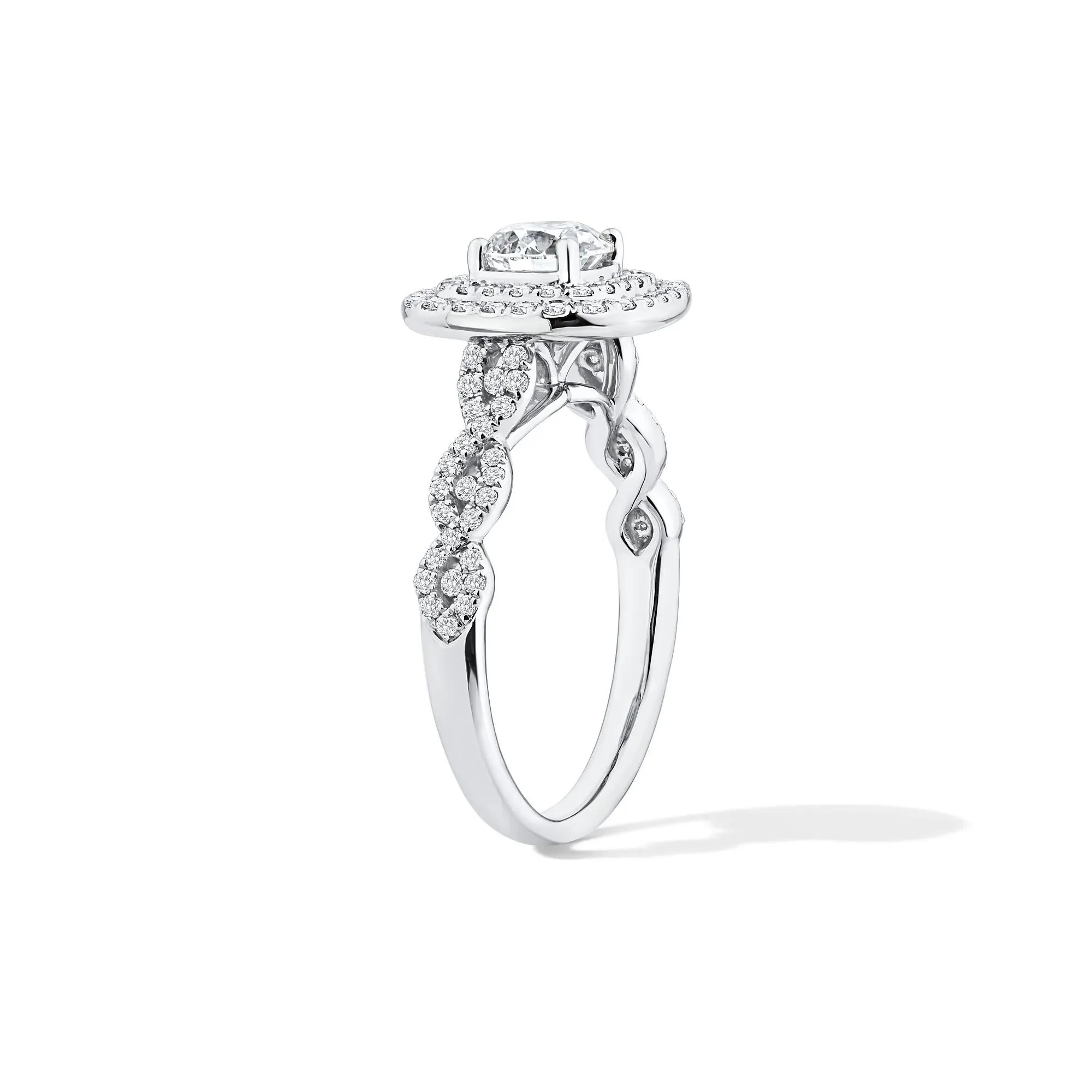 1/5 CT. Tw. Lab Grown Diamond Engagement Ring 10K White Gold Size 7 - Image 3