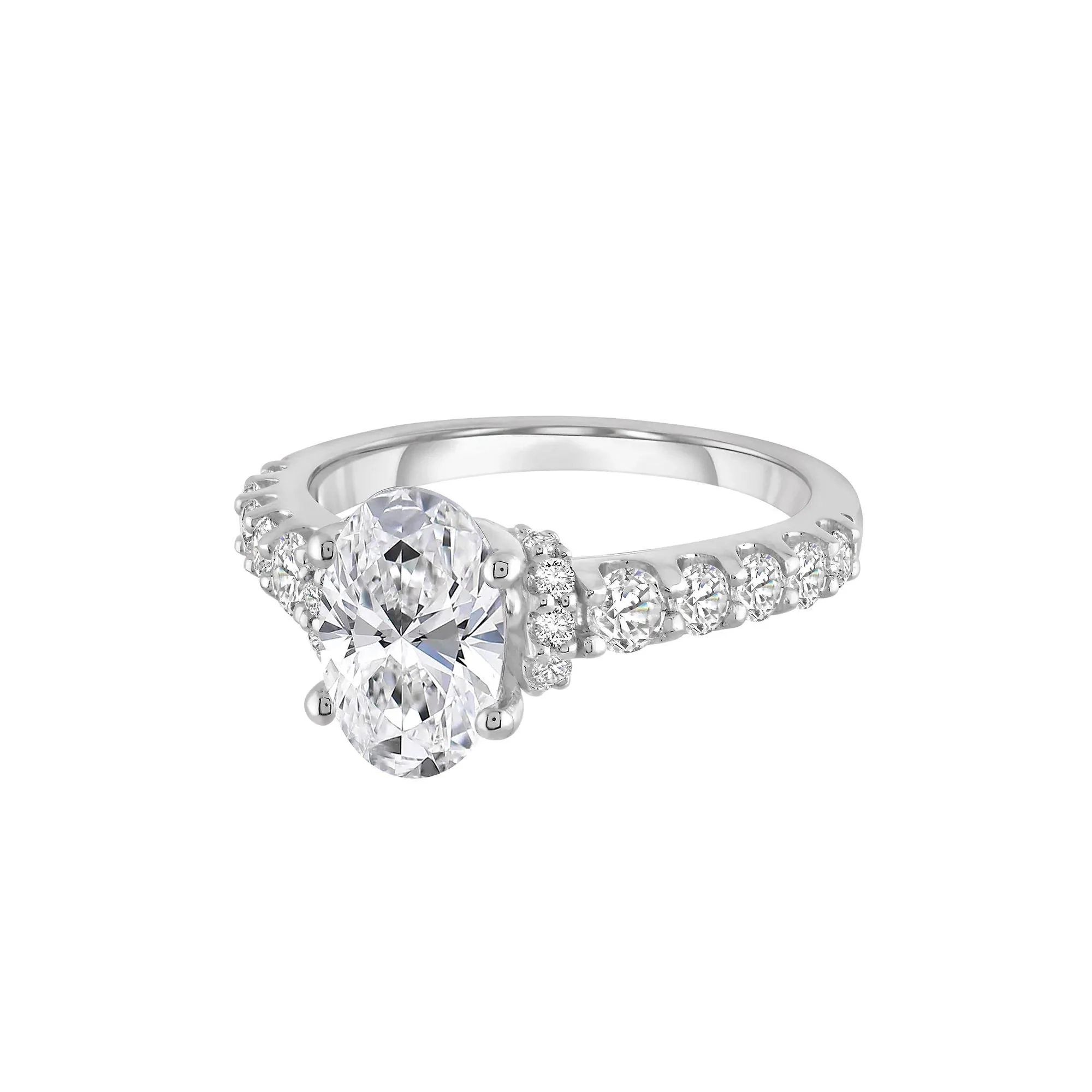 2 3/4 CT. Tw. Lab Grown Diamond Engagement Ring 14K White Gold Round Brilliant Cut Size 9 10mm - Image 4