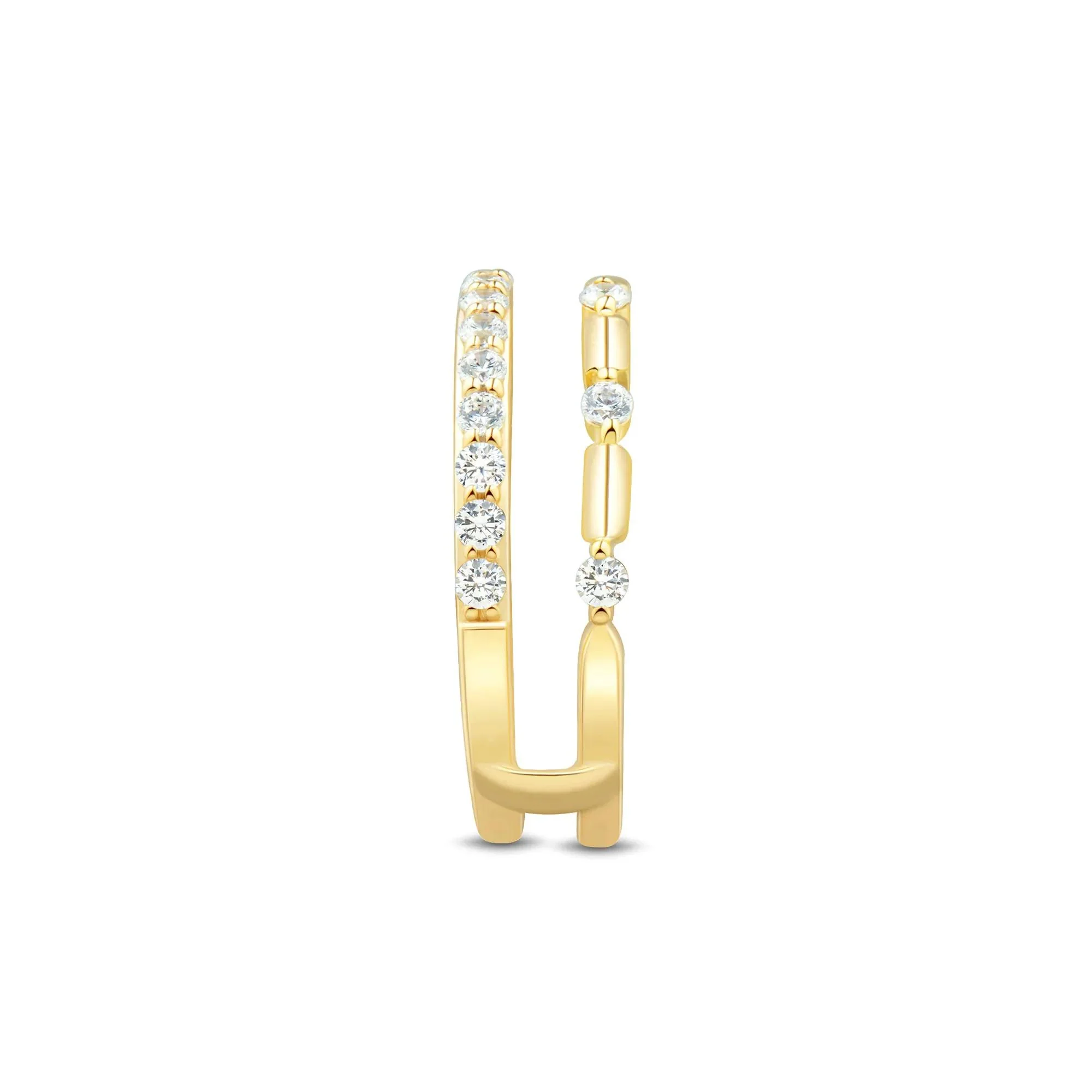 1/2 CT. Tw. Lab Grown Diamond Insert 14K Yellow Gold Ring Round Brilliant Cut Size 6 1mm - Image 2