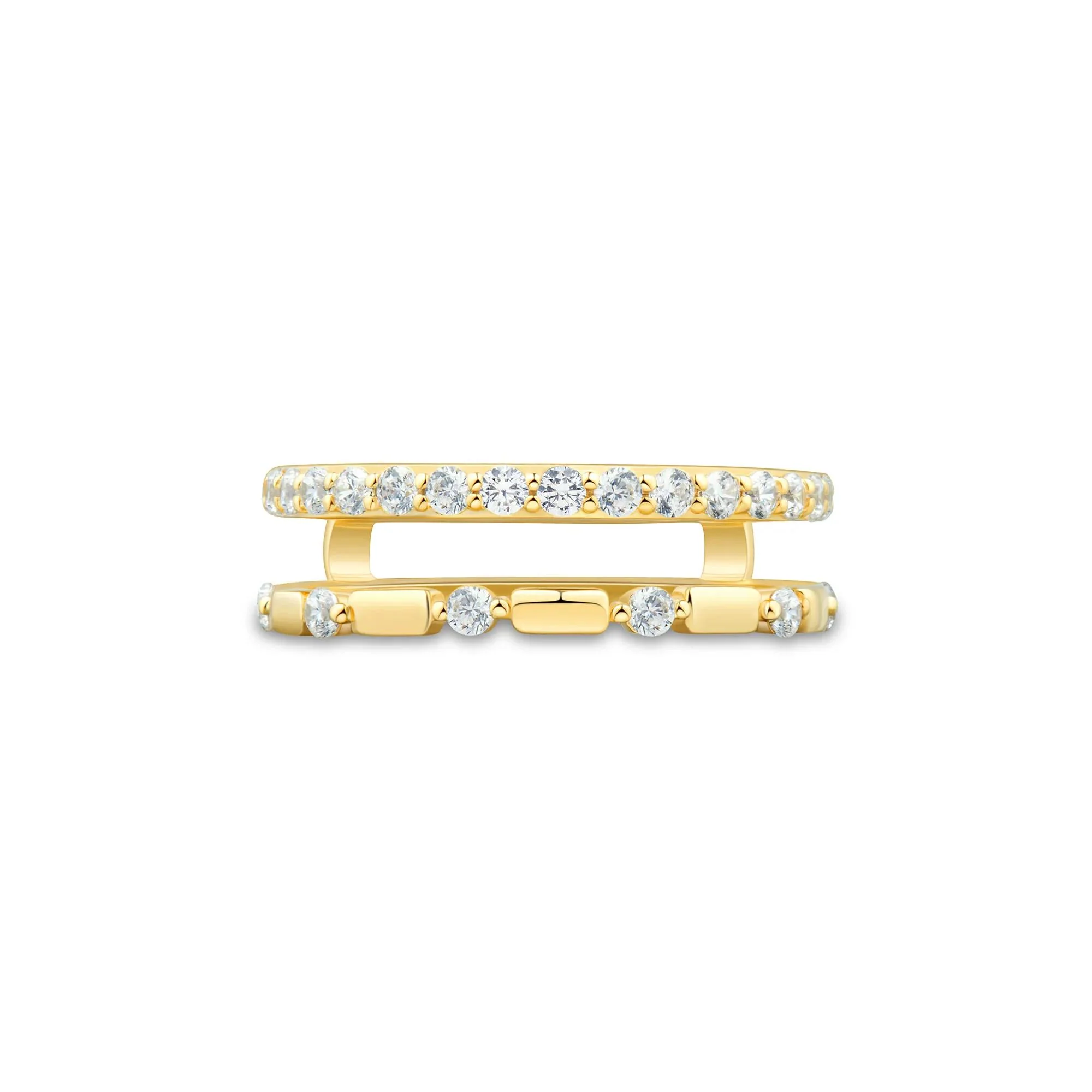 1/2 CT. Tw. Lab Grown Diamond Insert 14K Yellow Gold Ring Round Brilliant Cut Size 8 1mm