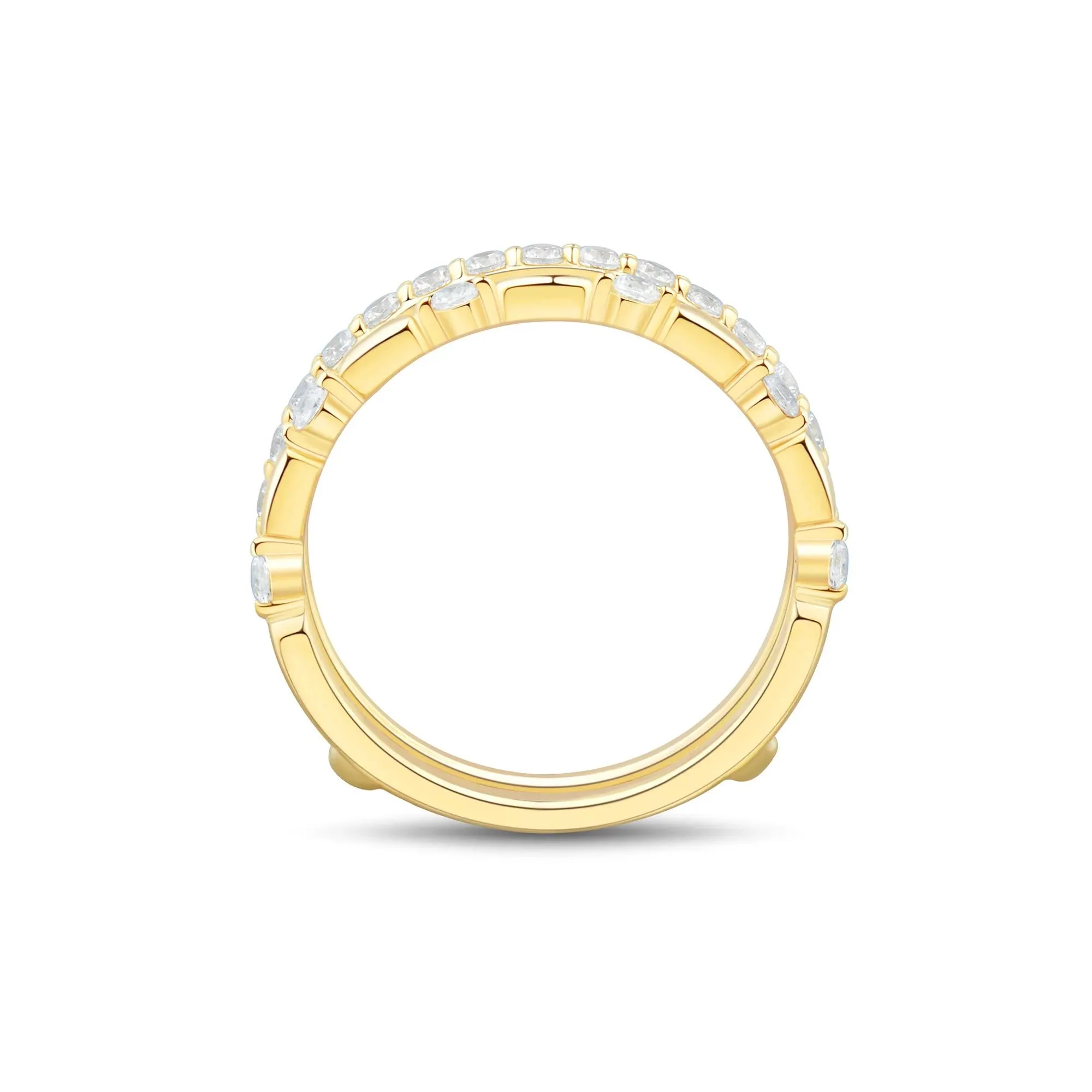 1/2 CT. Tw. Lab Grown Diamond Insert 14K Yellow Gold Ring Round Brilliant Cut Size 8.5 1mm - Image 3