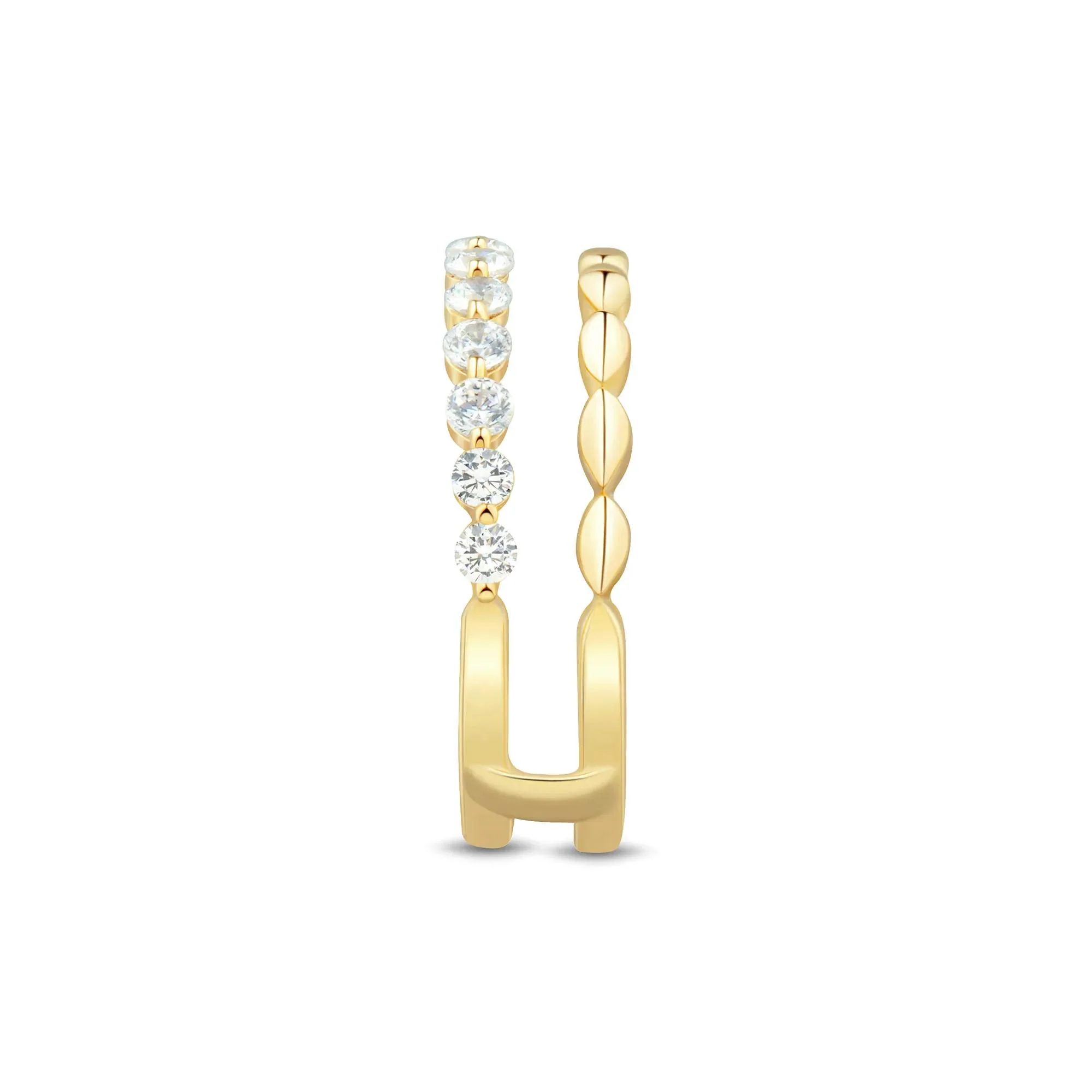 1/2 CT. Tw. Lab Grown Diamond Insert 14K Yellow Gold Ring Round Brilliant Cut Size 6 1mm - Image 2
