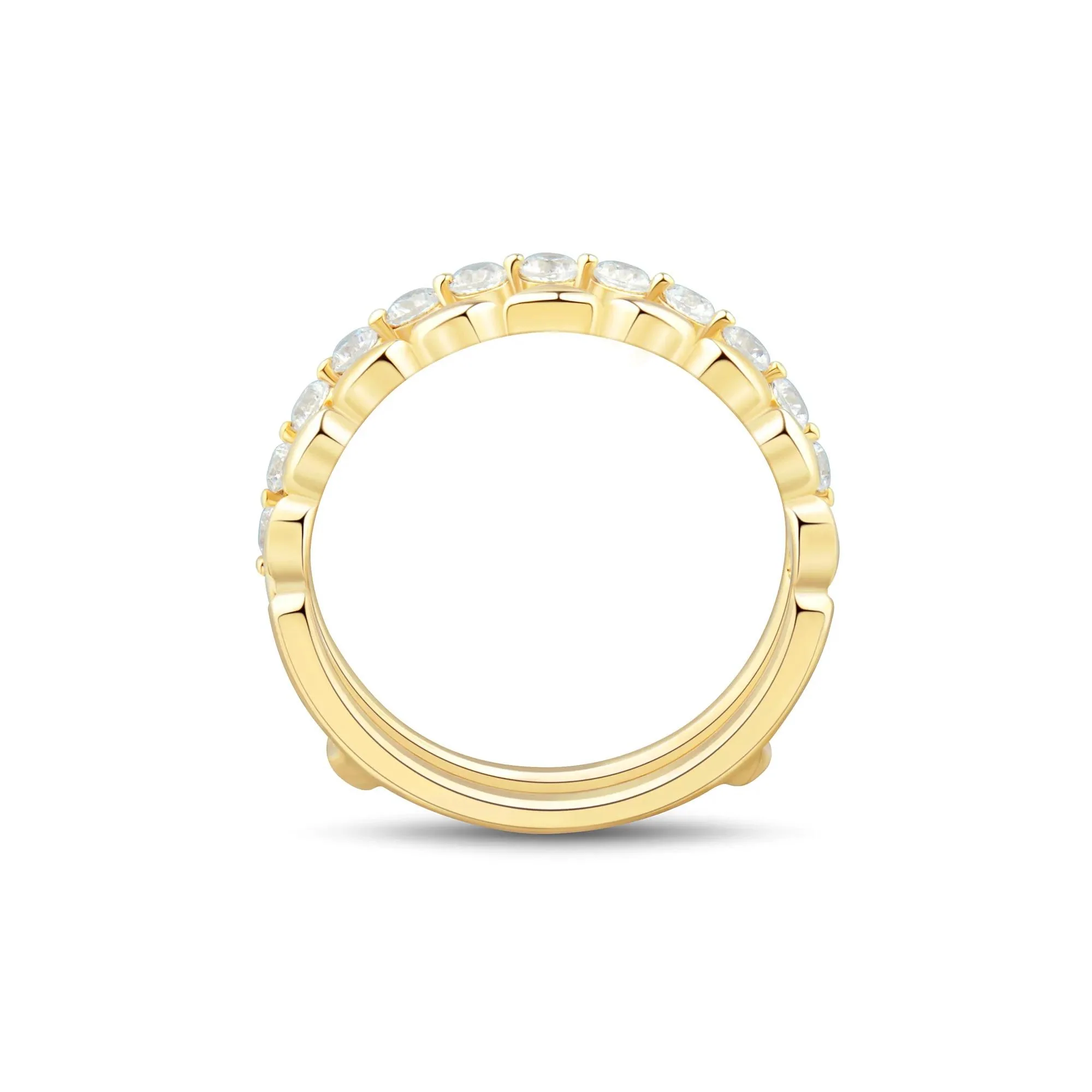 1/2 CT. Tw. Lab Grown Diamond Insert 14K Yellow Gold Ring Round Brilliant Cut Size 7 1mm - Image 3