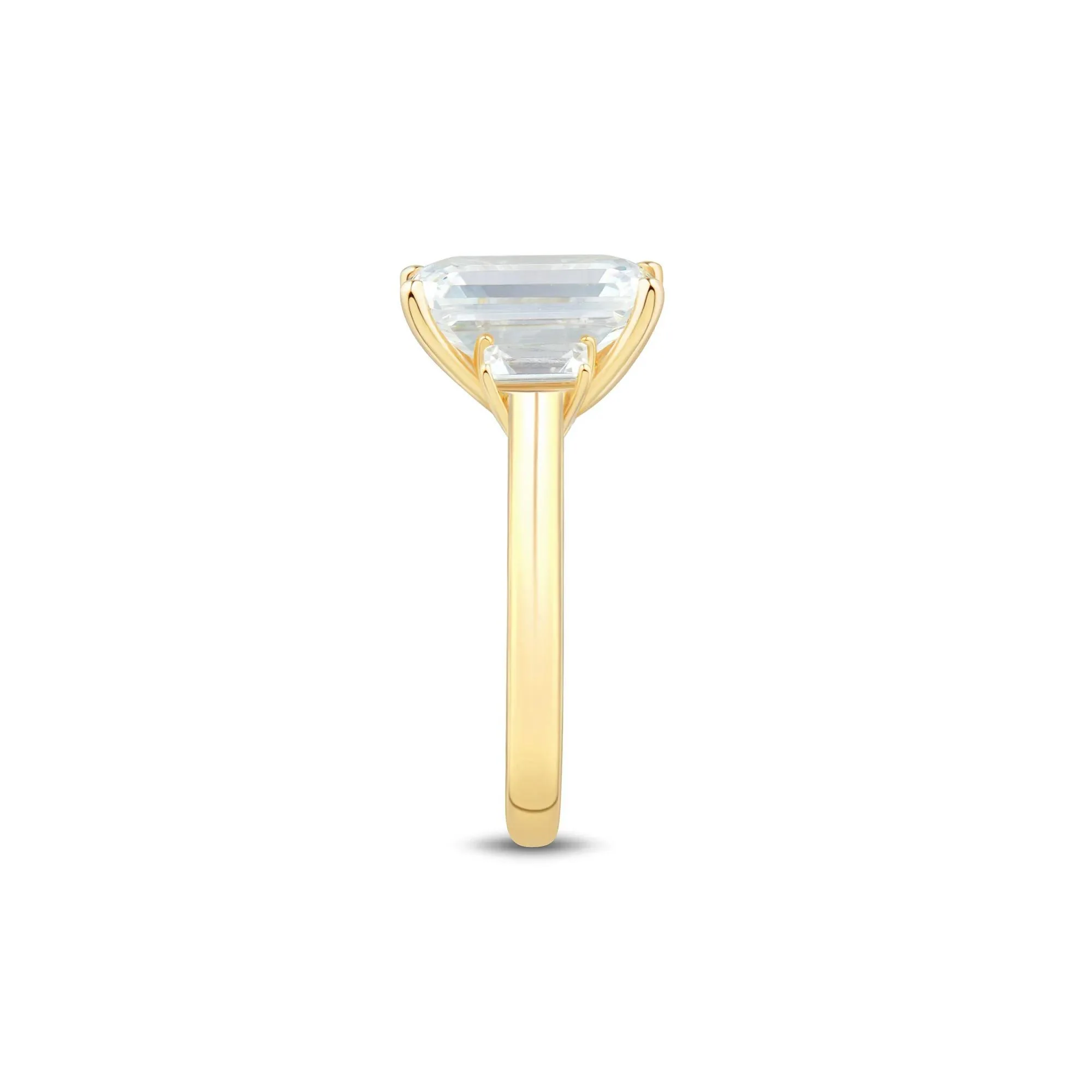 4 1/3 CT. Tw. Lab Grown Diamond Emerald-Cut Engagement Ring 14K Yellow Gold Size 8 1mm - Image 2