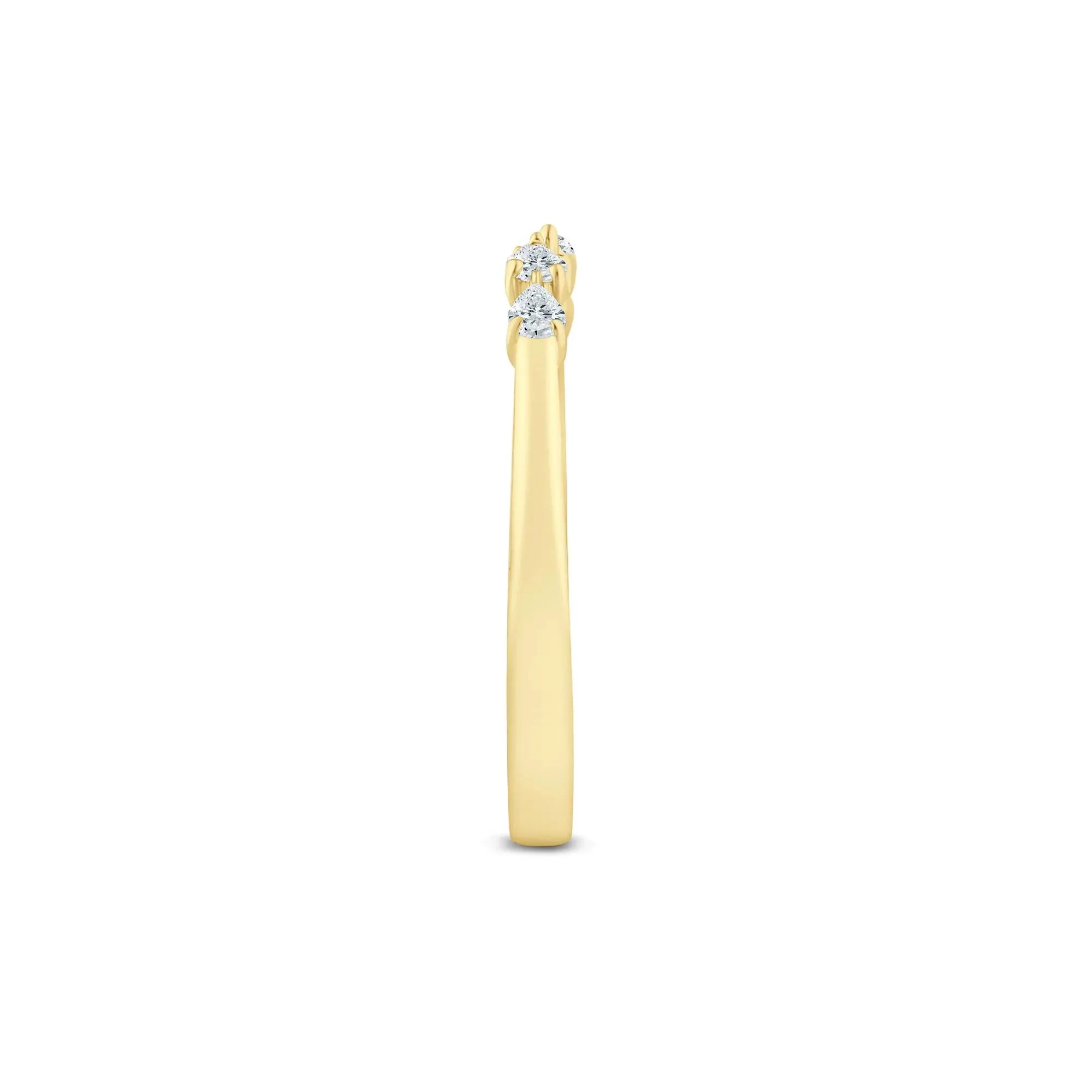 1/7 CT. Tw. Pear-Shaped Lab Grown Diamond Open Anniversary Band Ring 14K Yellow Gold Size 5.5 2mm - Image 3