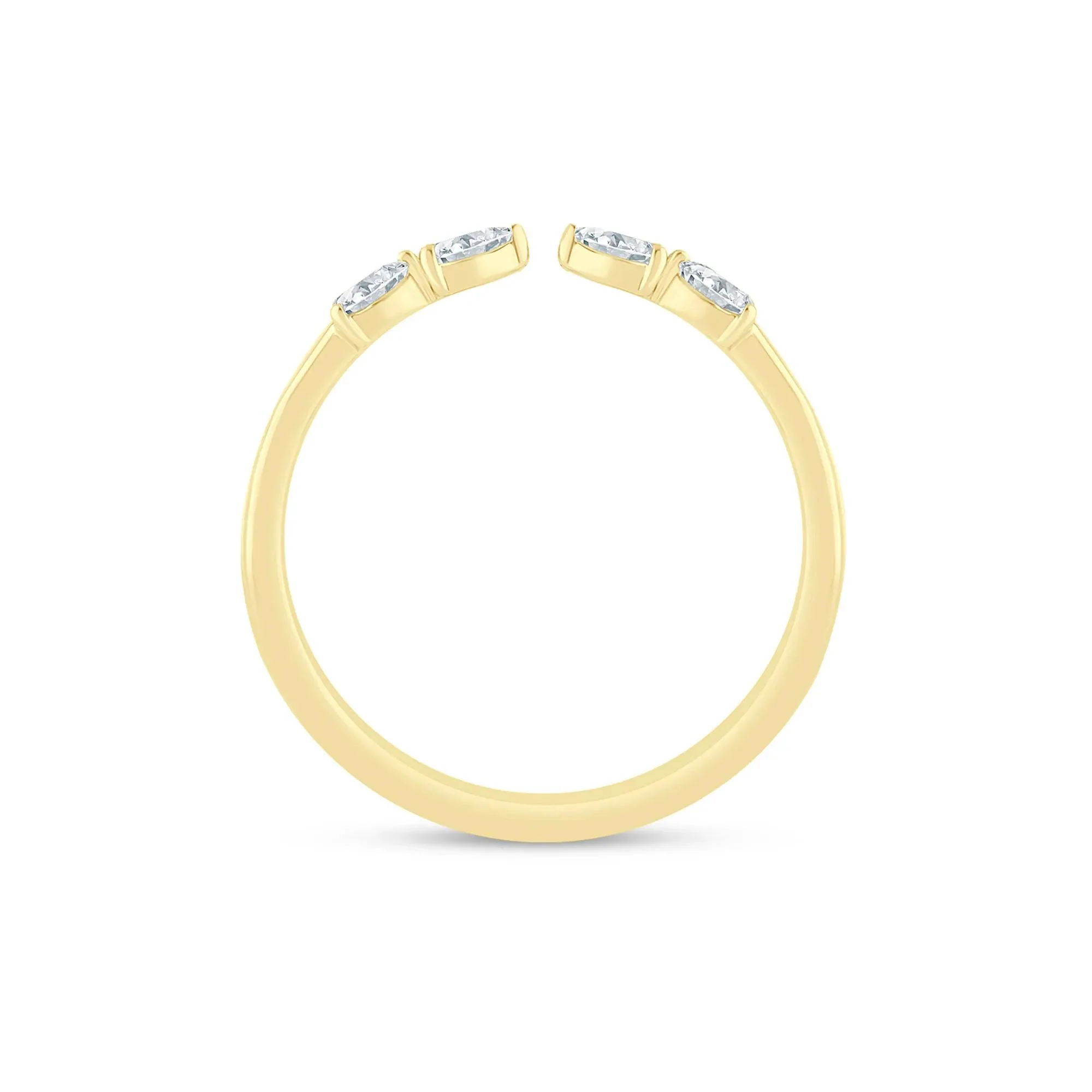 1/7 CT. Tw. Pear-Shaped Lab Grown Diamond Open Anniversary Band Ring 14K Yellow Gold Size 7 2mm - Image 2
