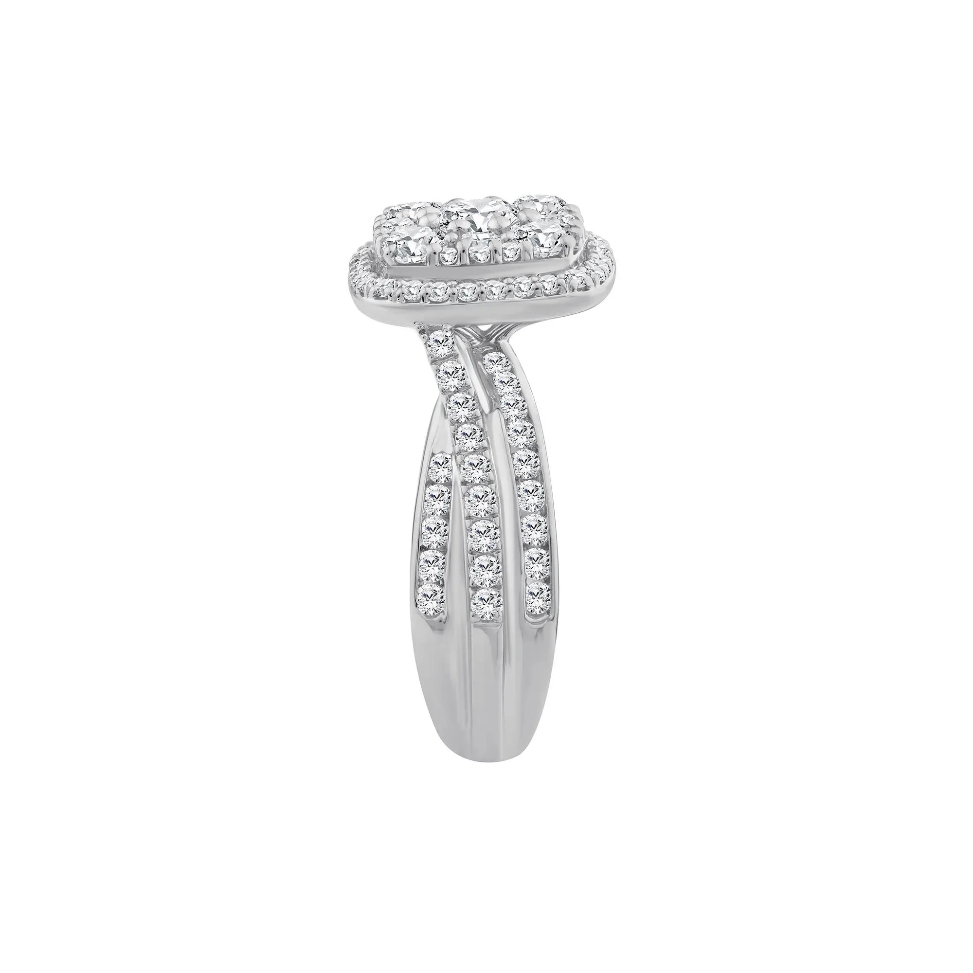 2 CT. Tw. Diamond Composite Engagement Ring 10K White Gold Size 6 3mm - Image 3