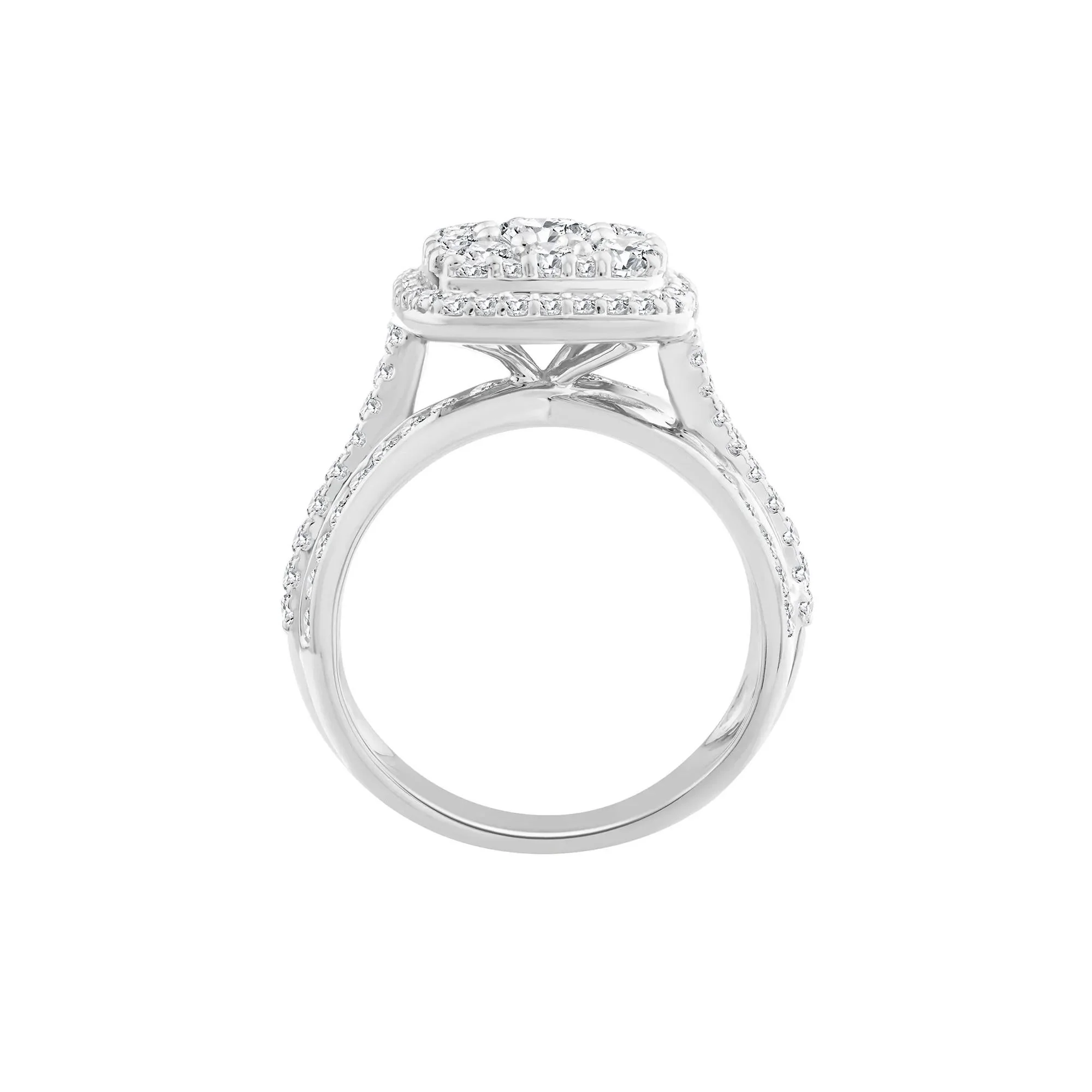 2 CT. Tw. Diamond Composite Engagement Ring 10K White Gold Size 7 3mm - Image 2