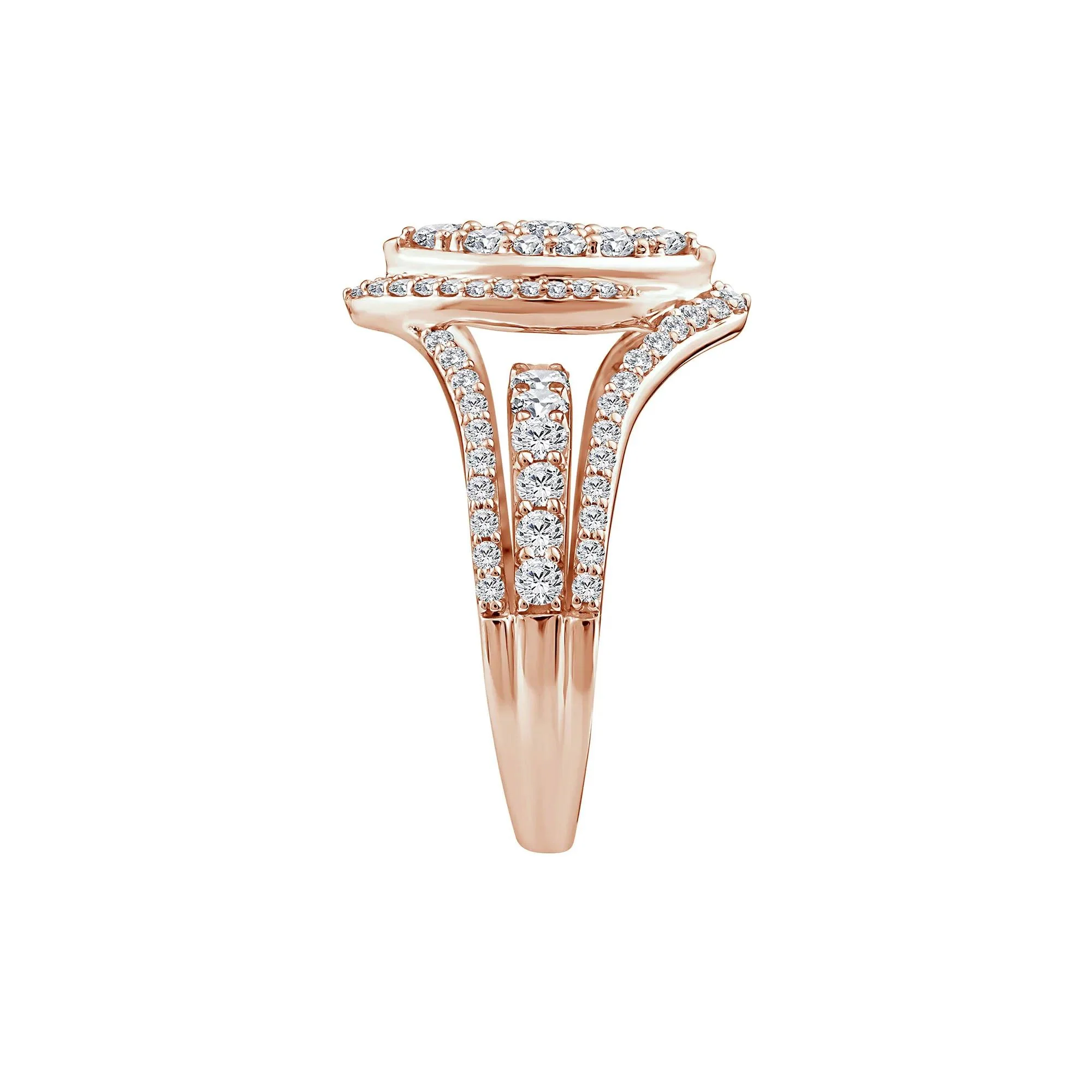 1/2 CT. Tw. Diamond Composite Engagement Ring 10K Rose Gold Size 6 2mm - Image 3
