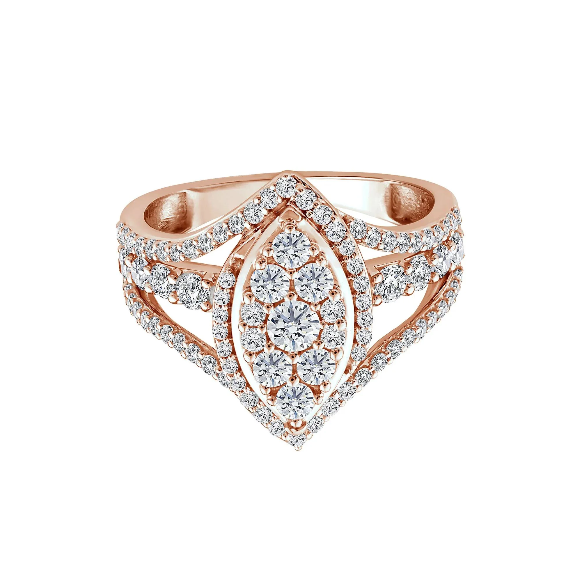 1/2 CT. Tw. Diamond Composite Engagement Ring 10K Rose Gold Size 8.5 2mm
