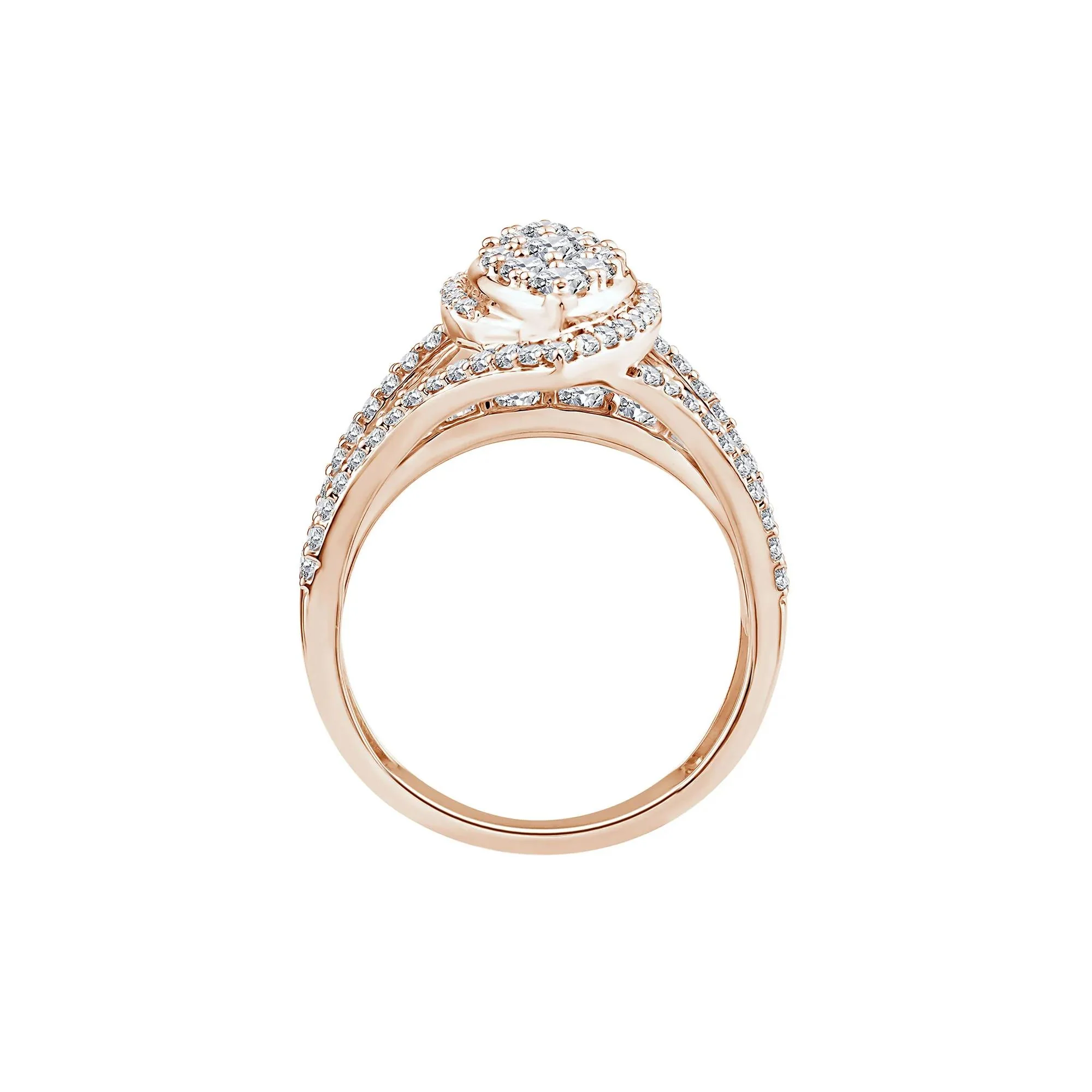 1/2 CT. Tw. Diamond Composite Engagement Ring 10K Rose Gold Size 8.5 2mm - Image 2