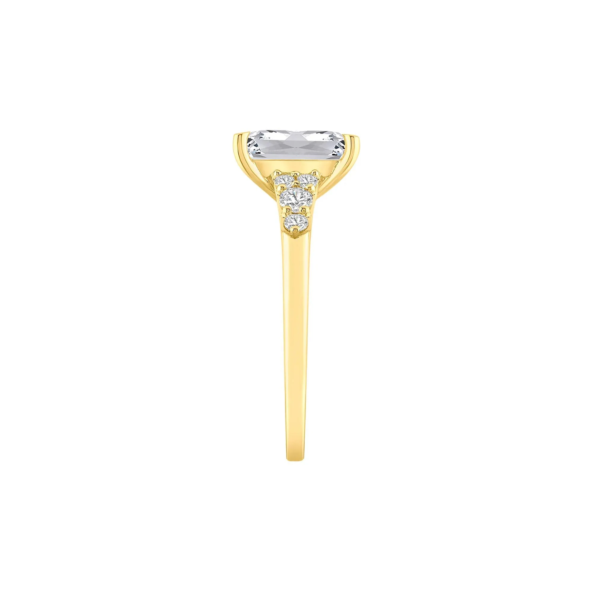 3 1/4 CT. Tw. Lab Grown Diamond Elongated Cushion Engagement Ring 14K Yellow Gold Size 6 10.5mm - Image 3