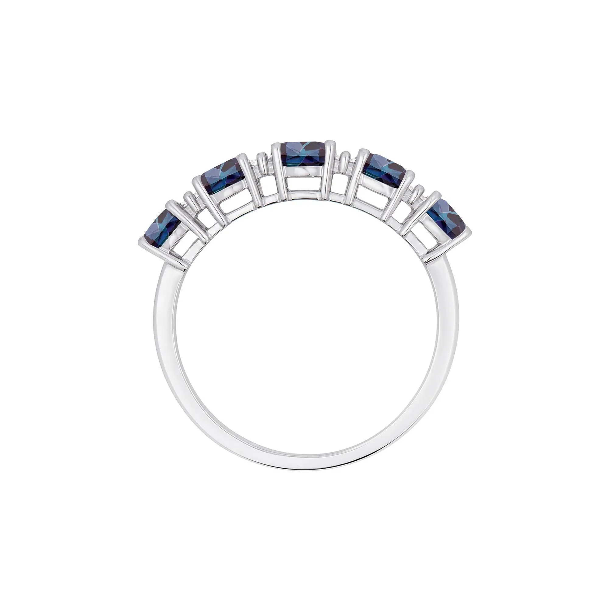1/8 CT. Tw. Lab-Created Alexandrite and Diamond Ring 10K White Gold Size 8 1mm - Image 3