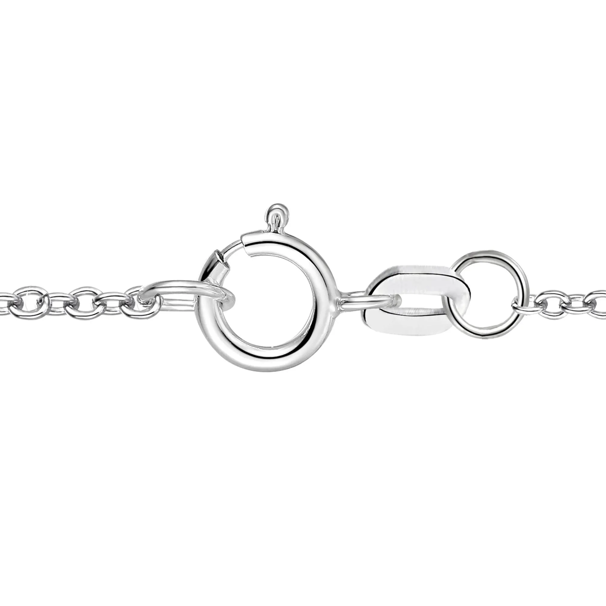 Lab-Created Blue Sapphire & Lab-Created White Sapphire Cross Pendant Necklace .925 Sterling Silver Size 18" - Image 3