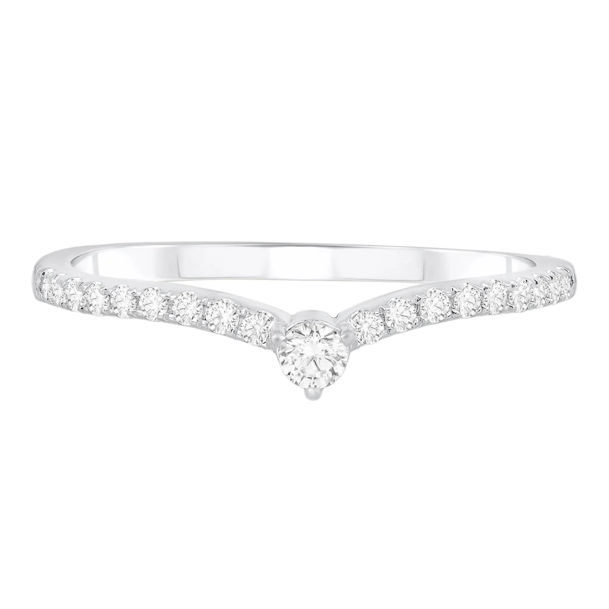 1/5 CT. Tw. Diamond Contour Band Ring 10K White Gold Size 8