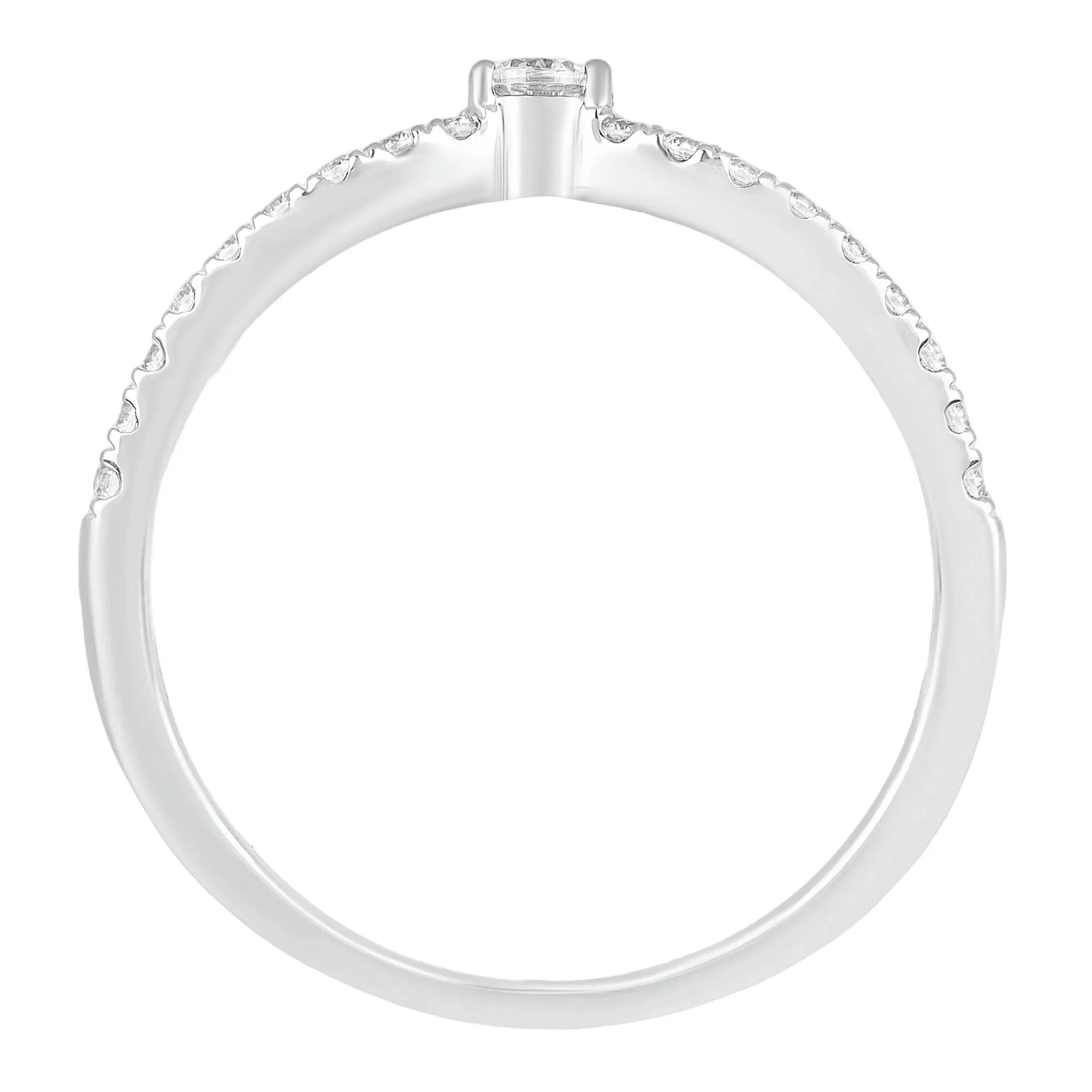 1/5 CT. Tw. Diamond Contour Band Ring 10K White Gold Size 8 - Image 2