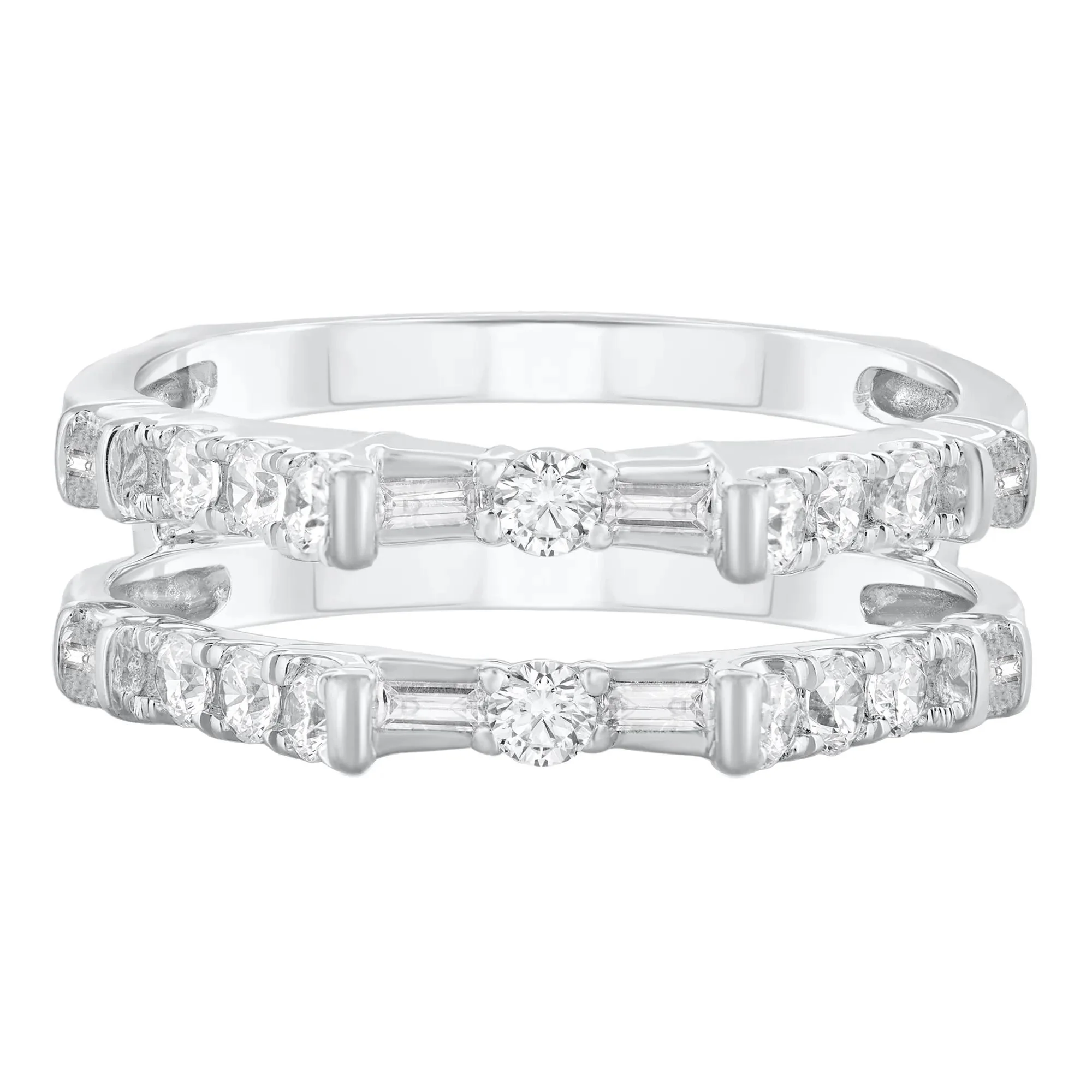 3/4 CT. Tw. Diamond Ring Insert 14K White Gold Round Brilliant Cut Size 7.5