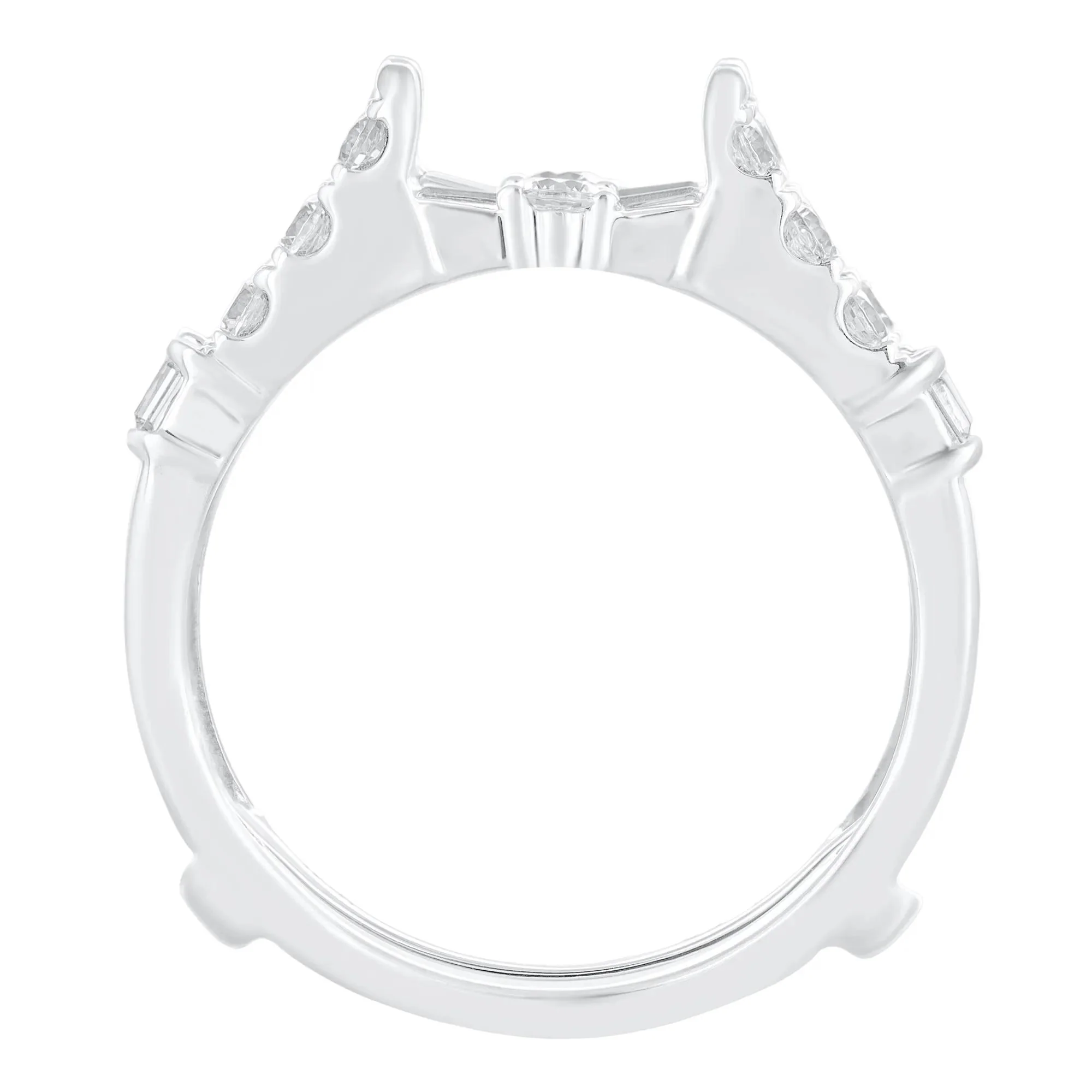 3/4 CT. Tw. Diamond Ring Insert 14K White Gold Round Brilliant Cut Size 8 - Image 2