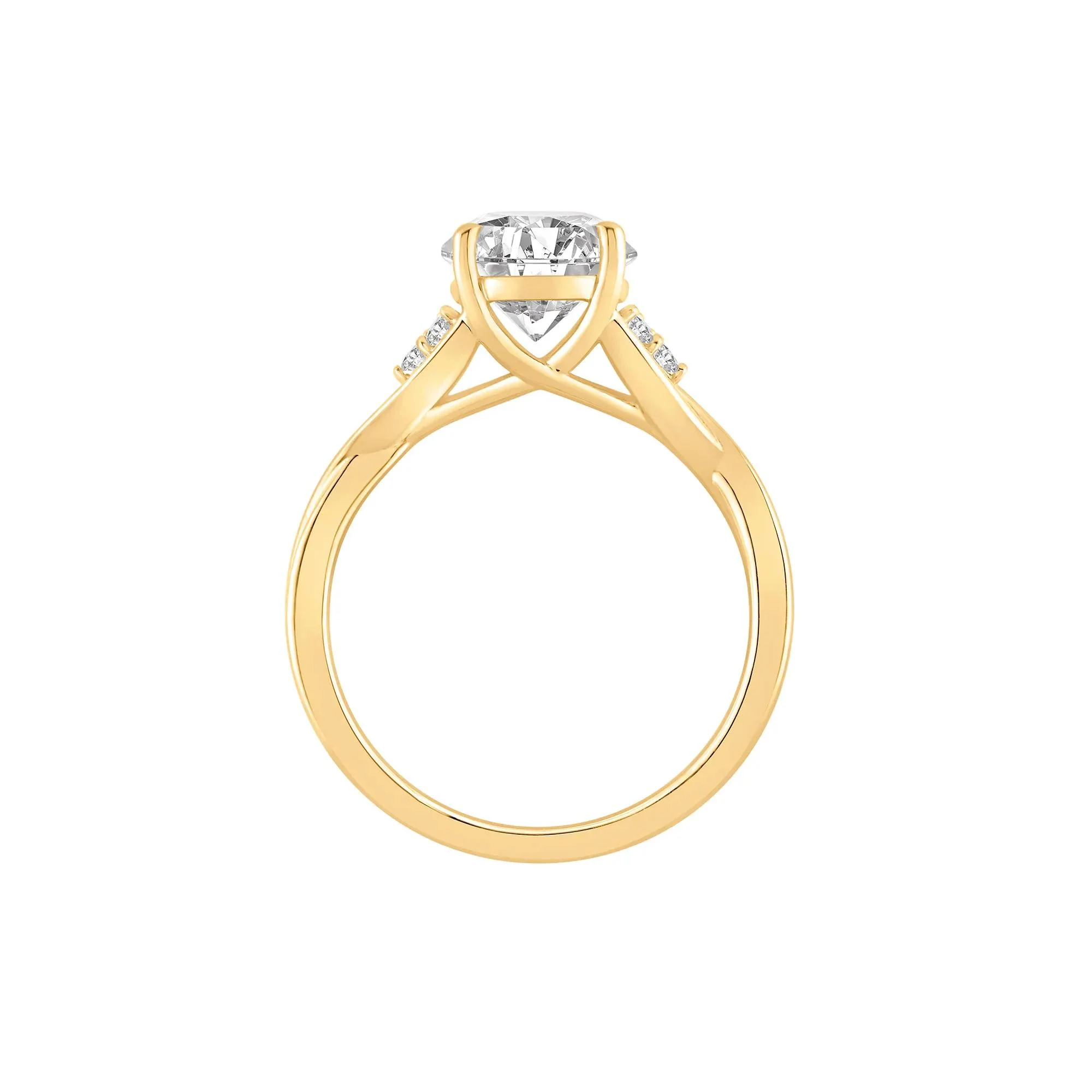 2 CT. Tw. Lab Grown Diamond Round Engagement Ring 14K Yellow Gold Round Brilliant Cut Size 9 8mm - Image 2