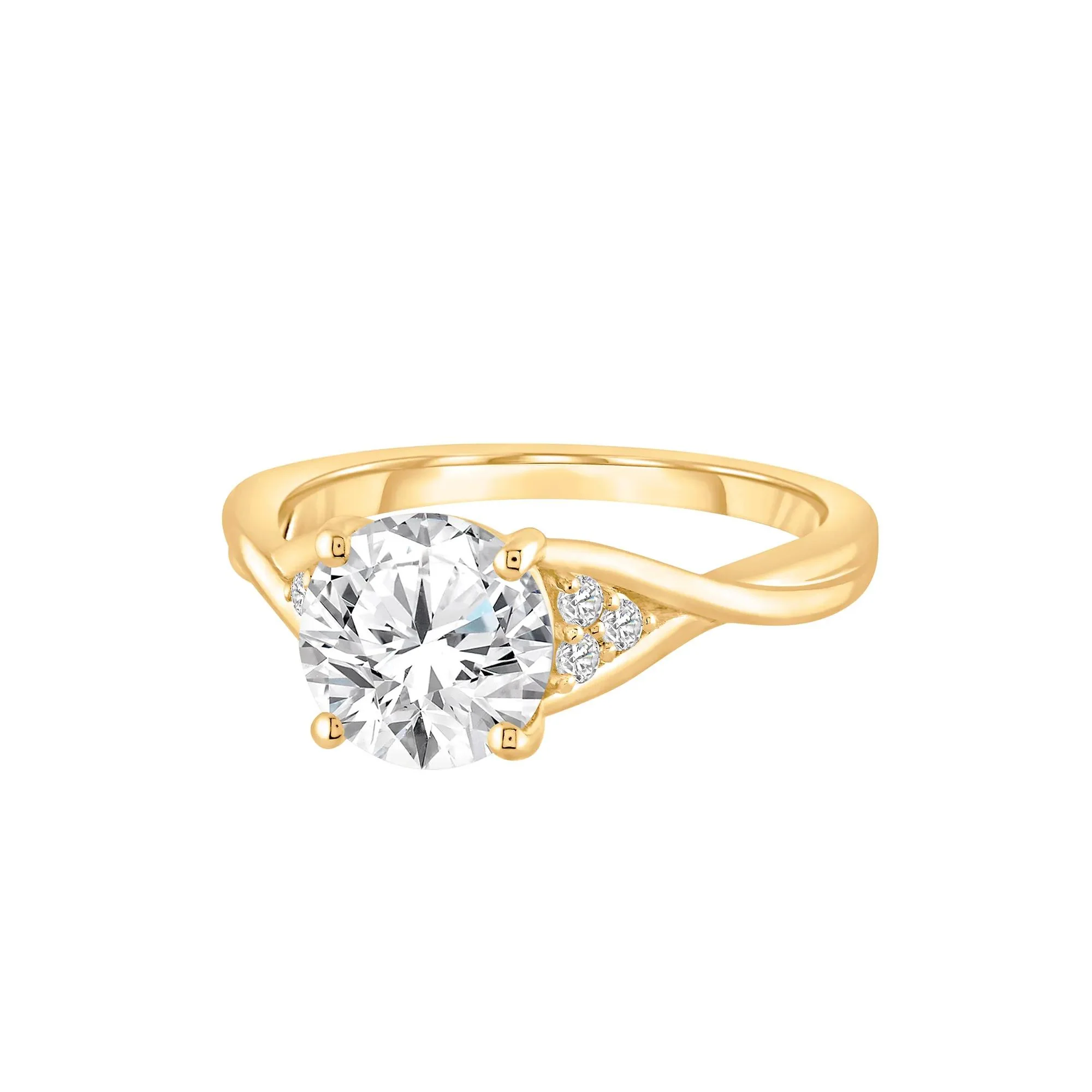 2 CT. Tw. Lab Grown Diamond Round Engagement Ring 14K Yellow Gold Round Brilliant Cut Size 9 8mm - Image 4