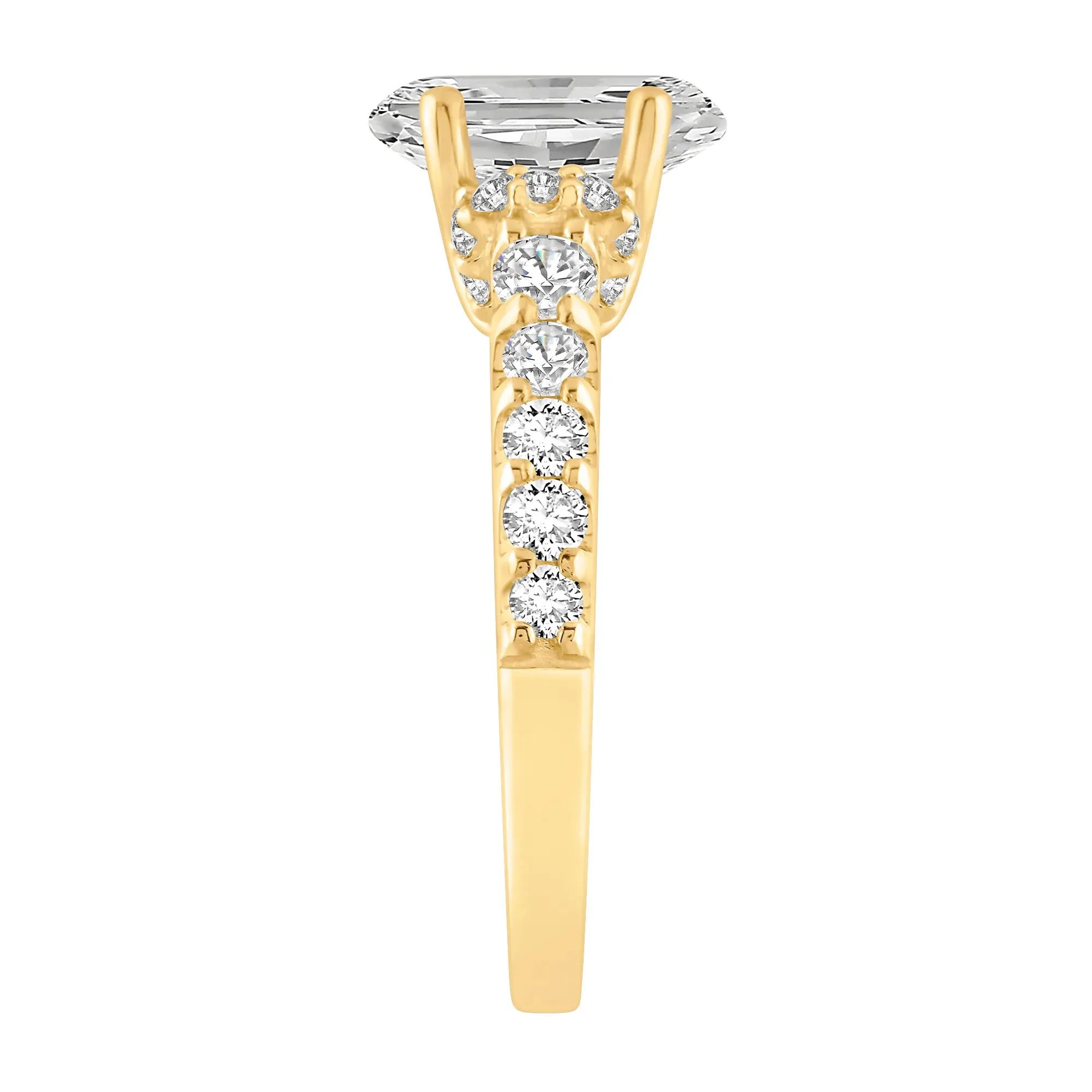 2 3/4 CT. Tw. Lab Grown Diamond Engagement Ring 14K Yellow Gold Round Brilliant Cut Size 6.5 10mm - Image 3