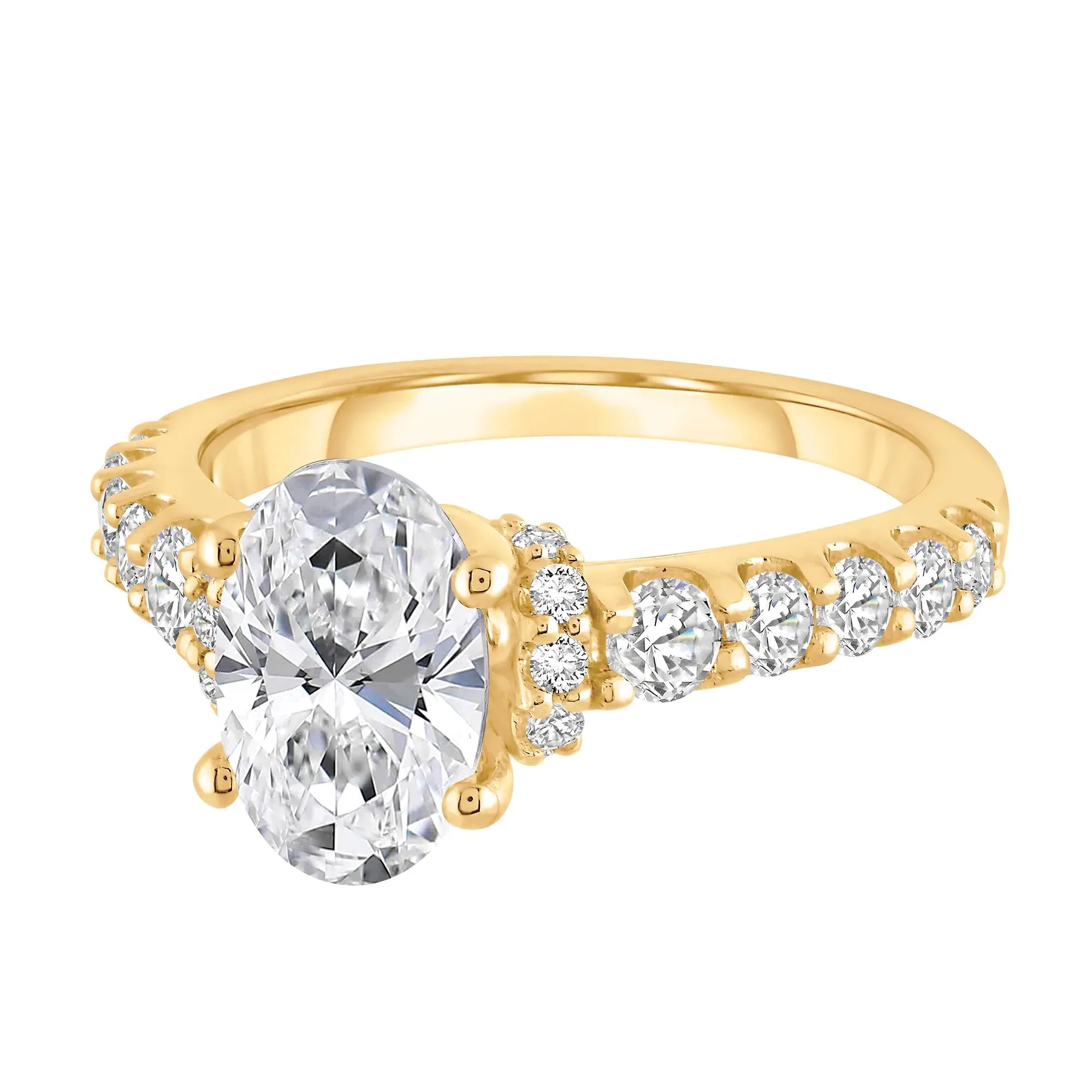 2 3/4 CT. Tw. Lab Grown Diamond Engagement Ring 14K Yellow Gold Round Brilliant Cut Size 7 10mm - Image 4