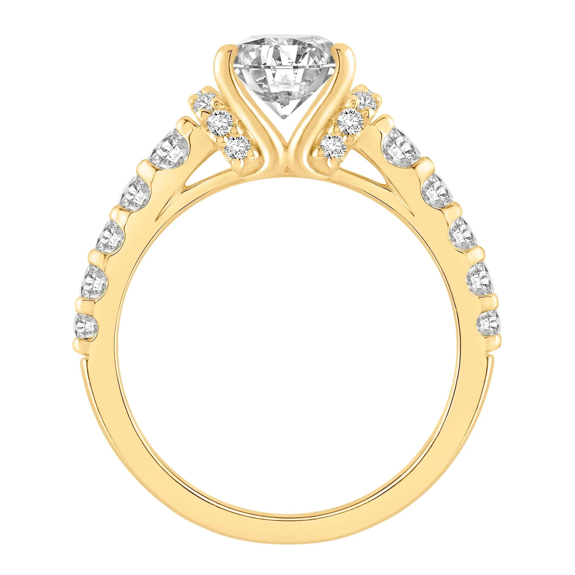 2 3/4 CT. Tw. Lab Grown Diamond Engagement Ring 14K Yellow Gold Round Brilliant Cut Size 8 10mm - Image 2