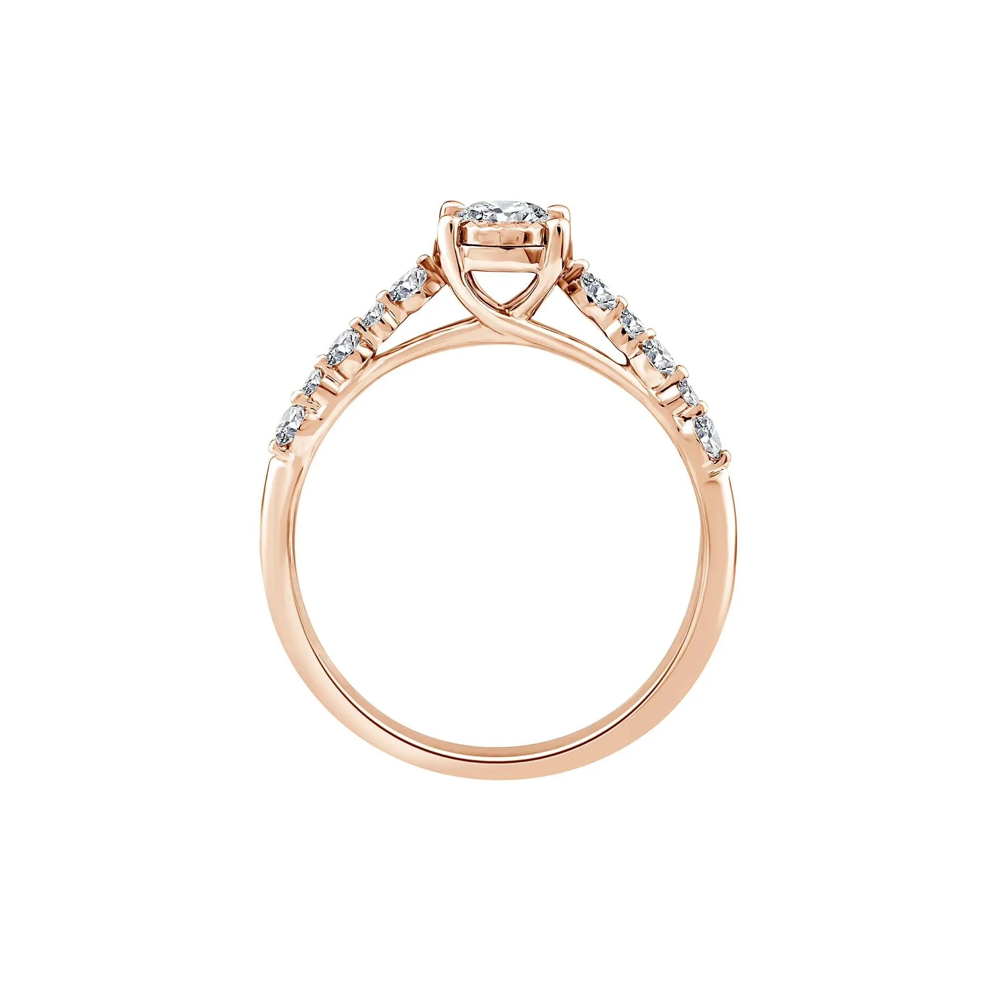 1/2 CT. Tw. Lab Grown Diamond Promise Ring 10K Rose Gold Size 8.5 1mm - Image 2