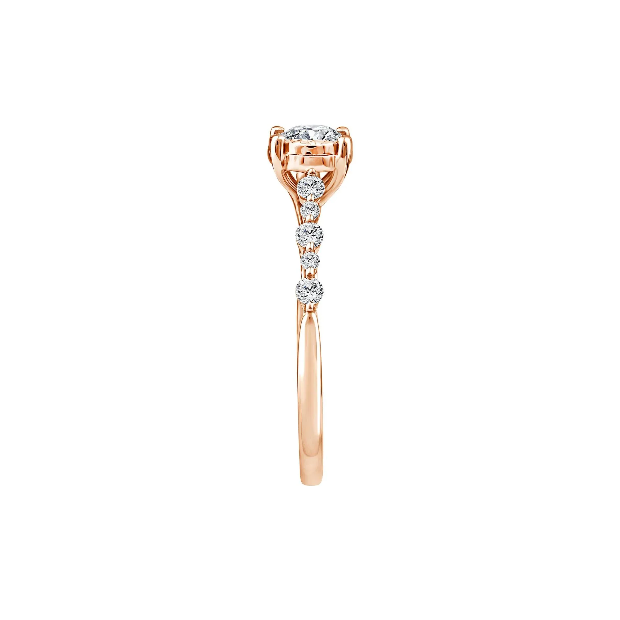 1/2 CT. Tw. Lab Grown Diamond Promise Ring 10K Rose Gold Size 9 1mm - Image 3