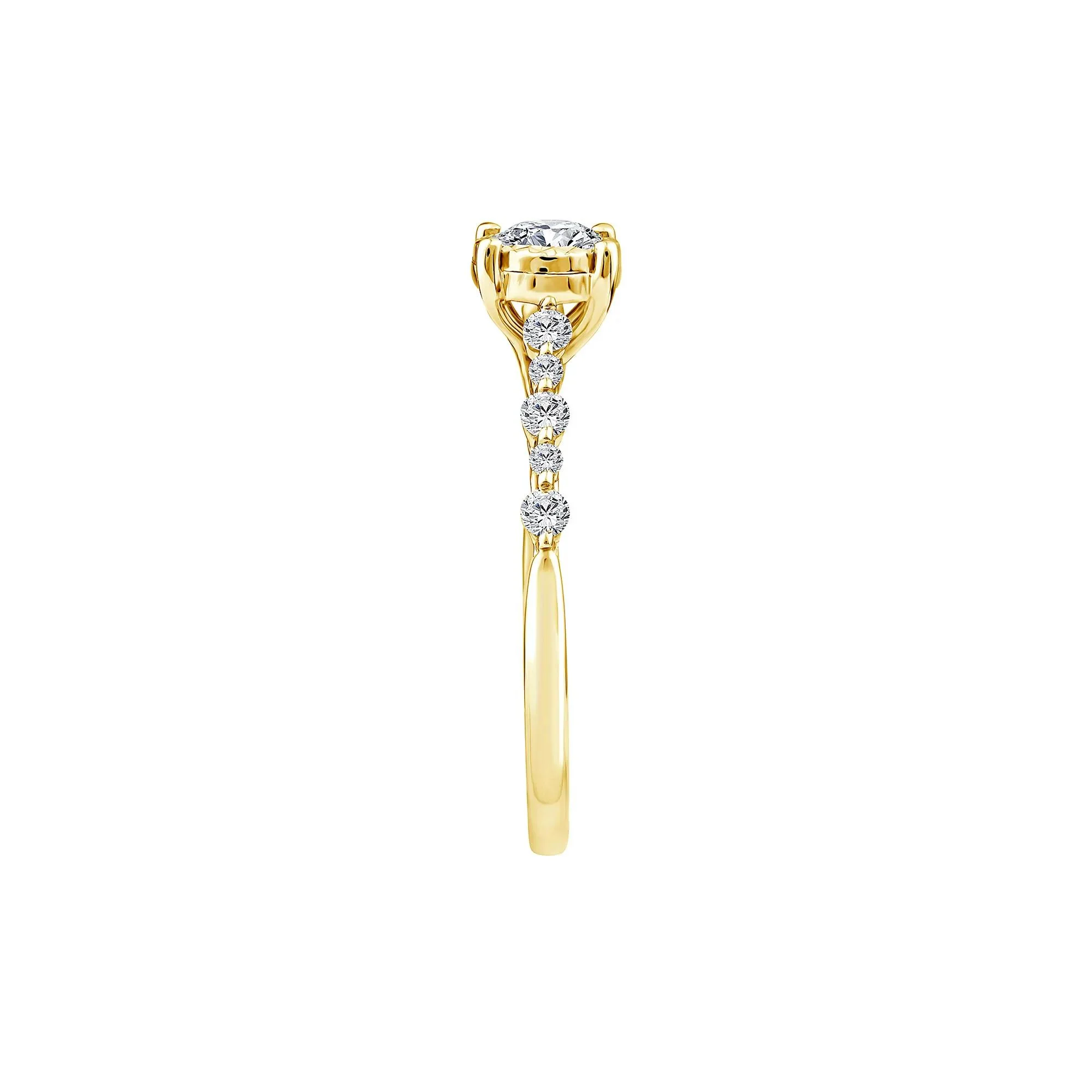 1/2 CT. Tw. Lab Grown Diamond Promise Ring 10K Yellow Gold Size 6 1mm - Image 3